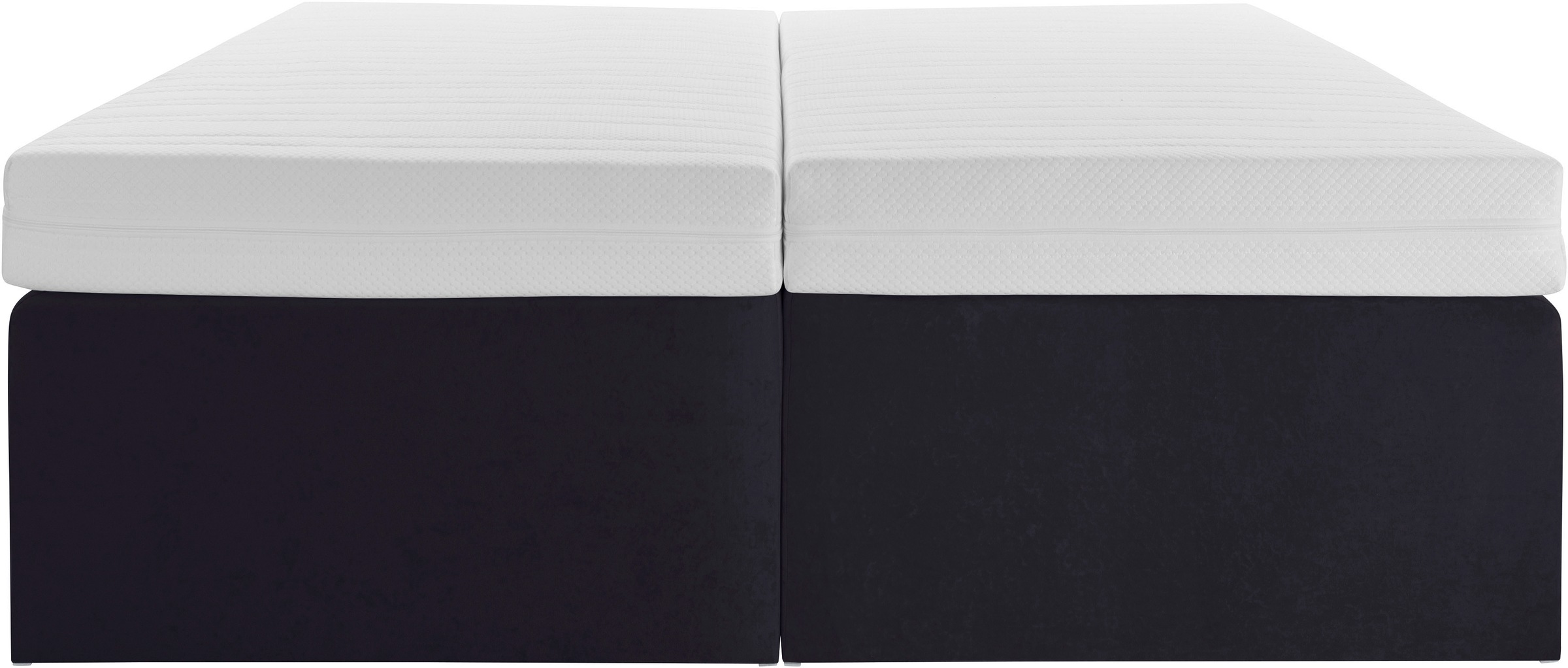 Boxspringbett, schwarz, B:180cm L:200cm, Bezug Bett: Feinstrukturstoff (77% Polyester, 23%Viskose) oder Microfaser (100% Polyester);Bonnellfederkernmatratze: 100%Polyester;Kaltschaummatratze: 100% Polyester, Bezug abnehm- und waschbar bis 60C, WESTFALIA S 5