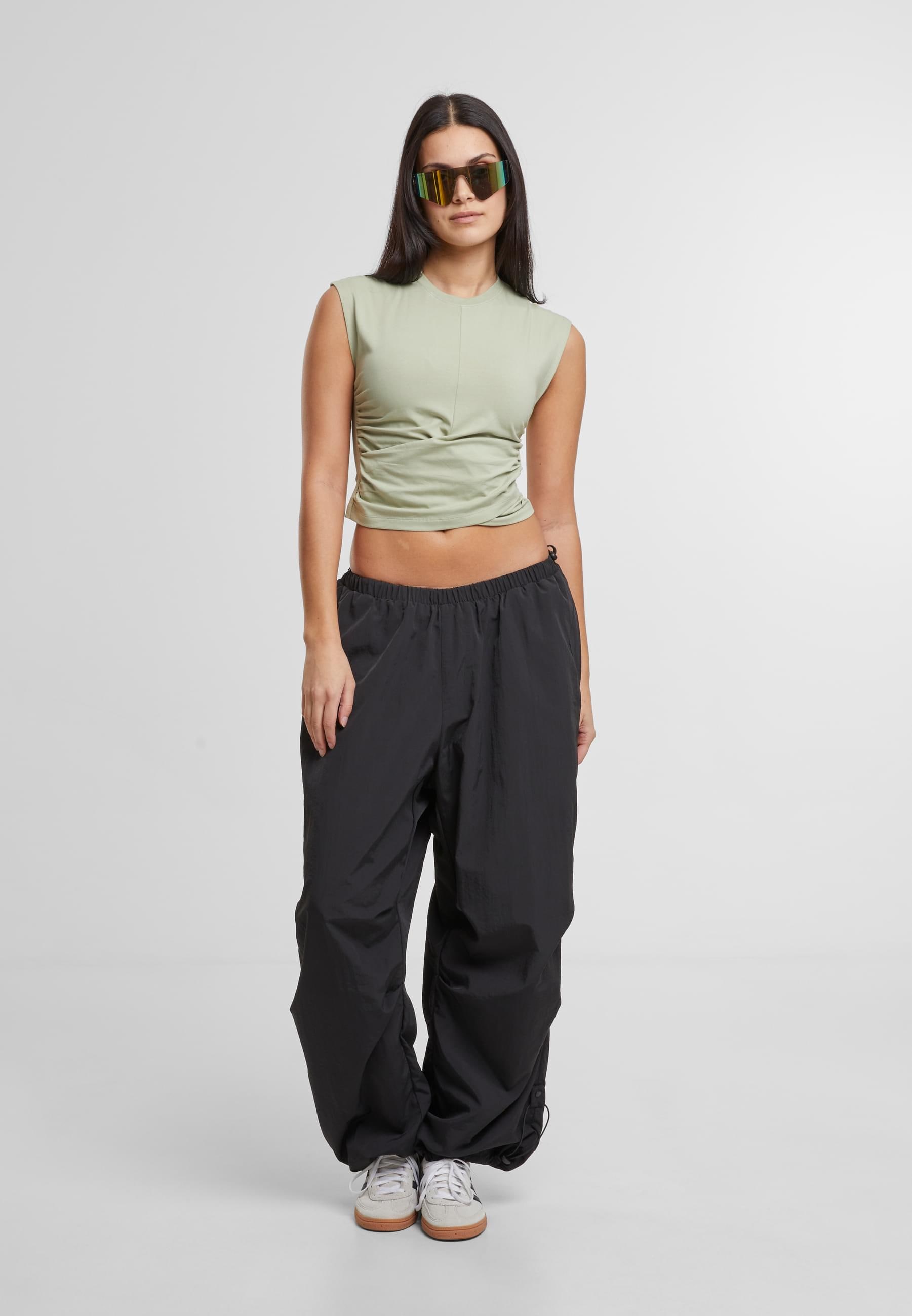 URBAN CLASSICS T-Shirt »Urban Classics Ladies Cropped Wrapped Top«, (1 tlg.)
