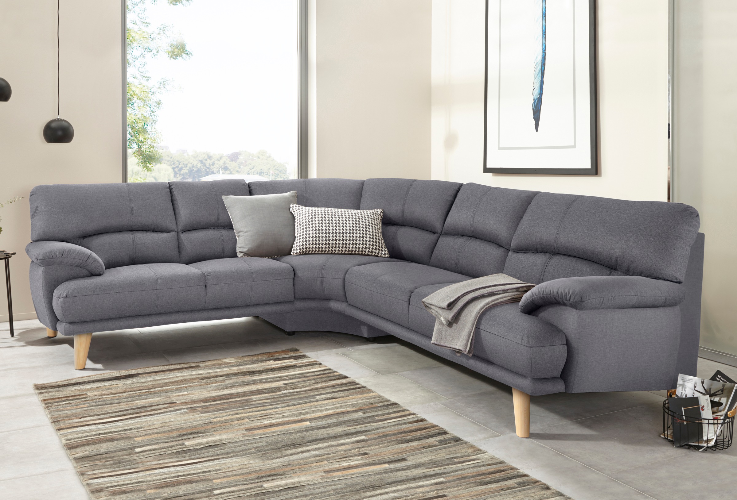 TRENDMANUFAKTUR Polsterecke »Cecilia, italienisches Designsprache, modern und komfortabel, L-Form,«, toller Sitzkomfort und bequeme Armlehnen