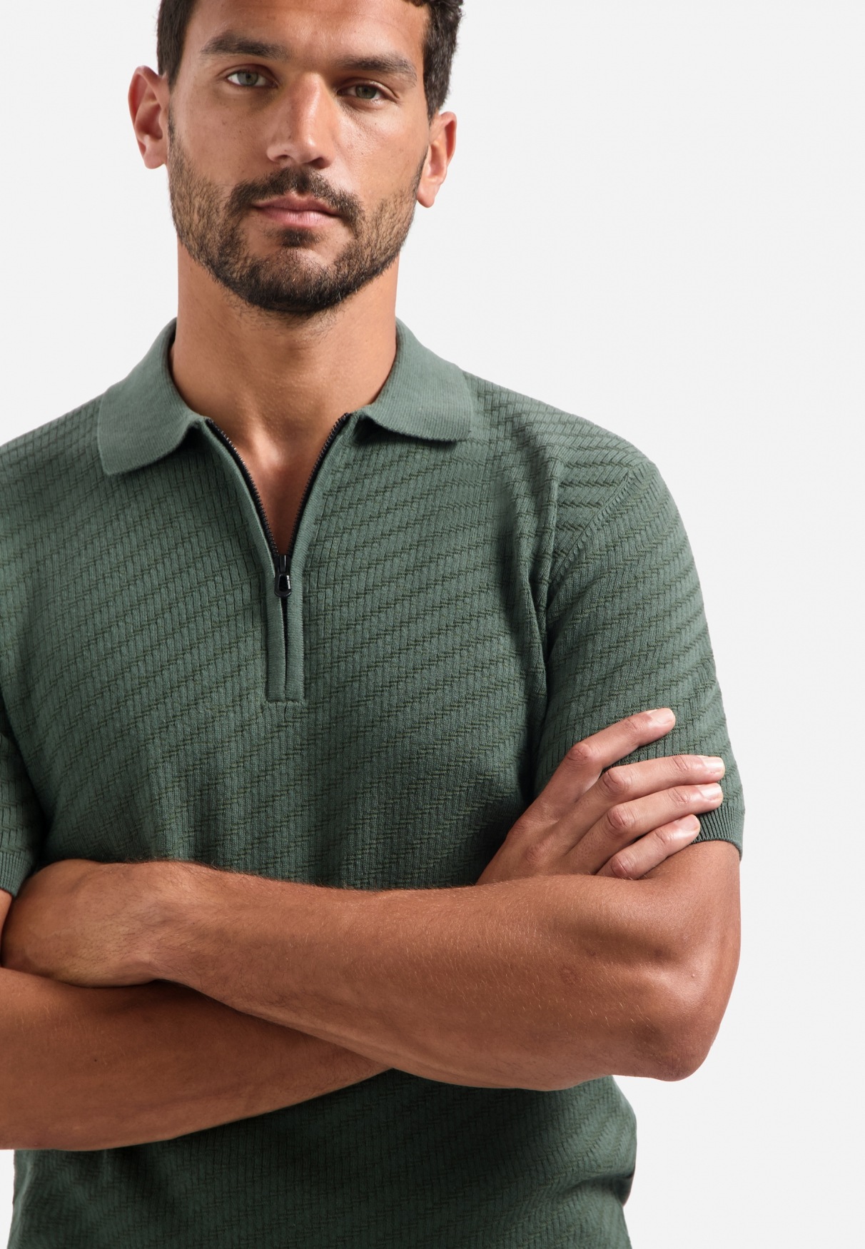 NO EXCESS T-Shirt »No Excess Half-Zip-Strickpolo«