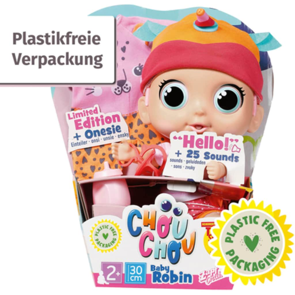 Zapf Creation® Babypuppe »Chou Chou Baby, Pink«, mit Soundeffekten und limitiertem Schlafanzug