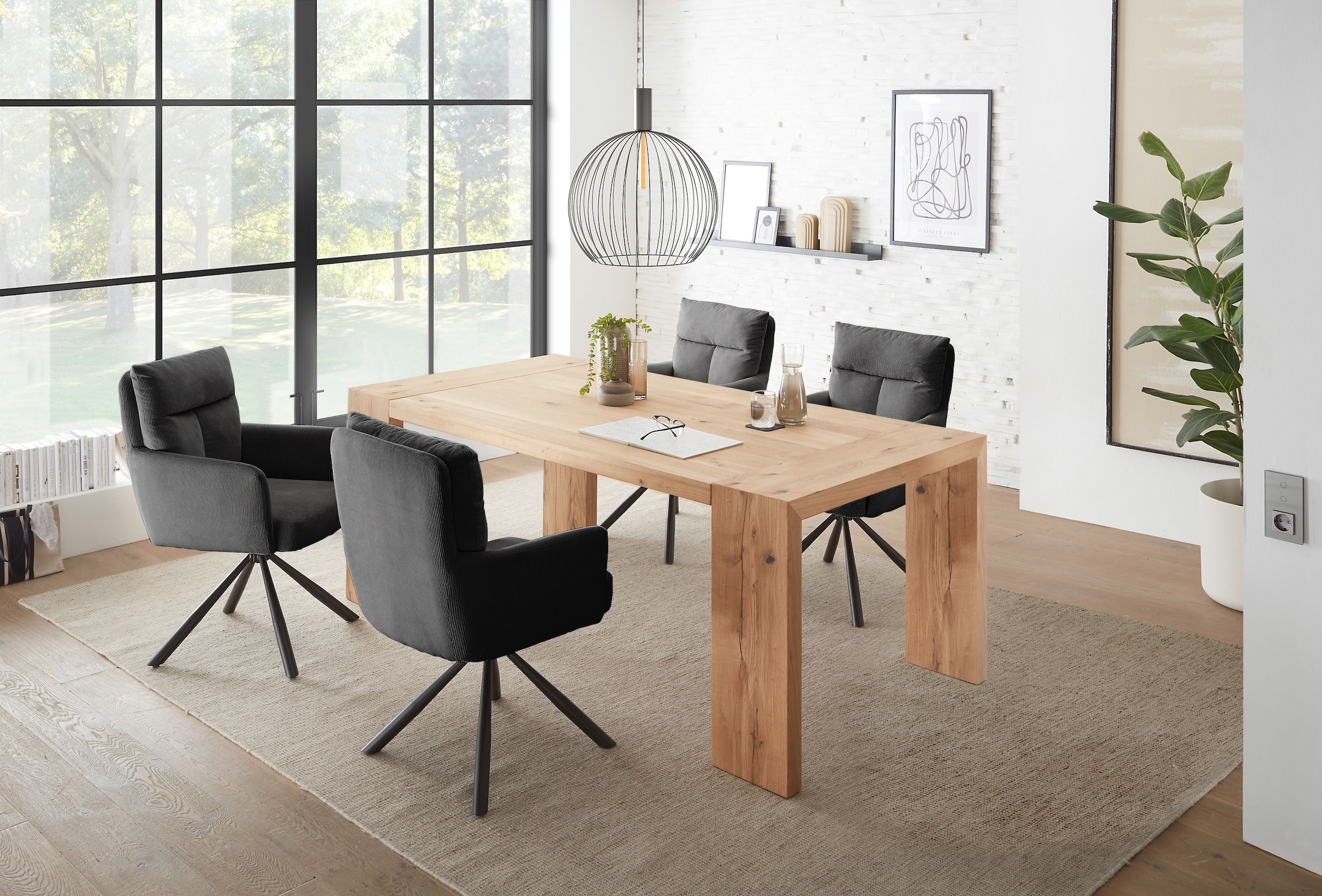 Stolkom Esstisch »Anno Esszimmertisch Eiche Massivholz geölt, FSC, BxHxT 200x76x100 cm«, Eiche Massivholz geölt, FSC-Zertifiziert, Flächenbelastung bis 90 kg