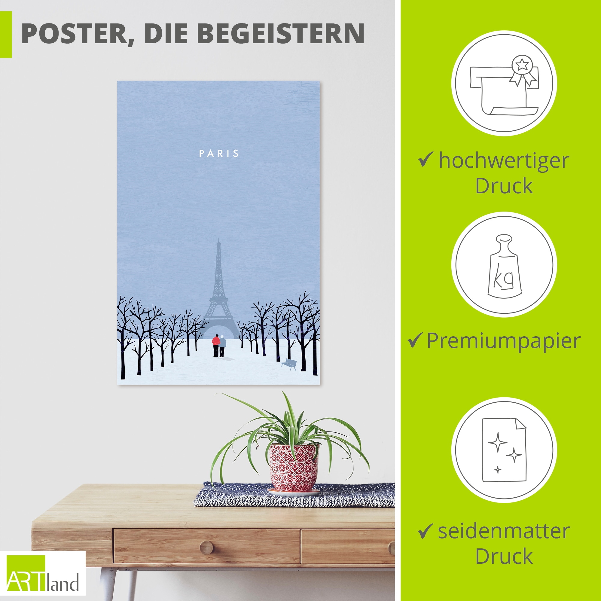 Artland Wandbild »Paris« 1 Stk. tlg. als Alubild, Leinwandbild, Poster, Wandaufkleber in verschied. Größen