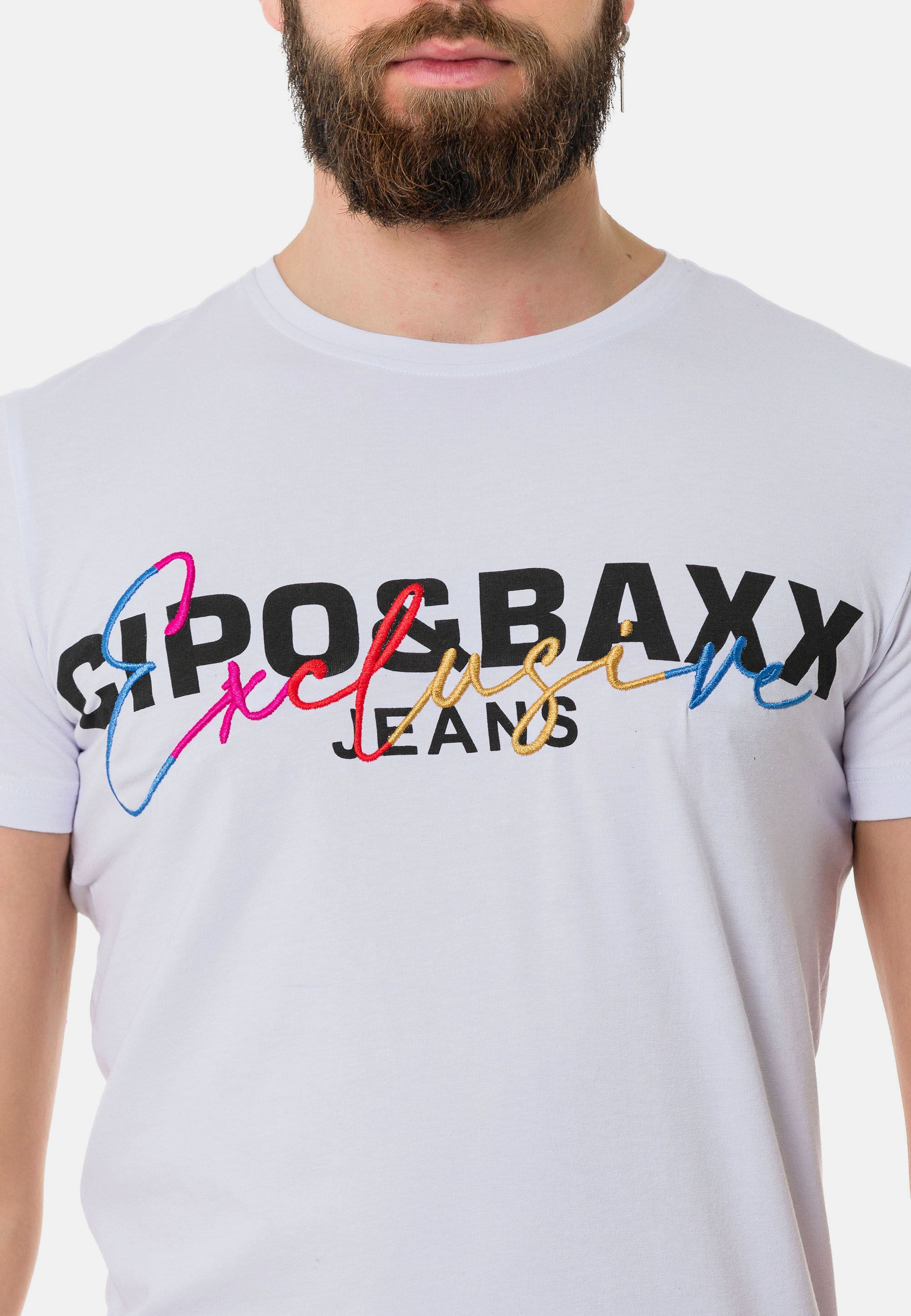 Cipo & Baxx T-Shirt »T-Shirt«, mit Rundhalsausschnitt