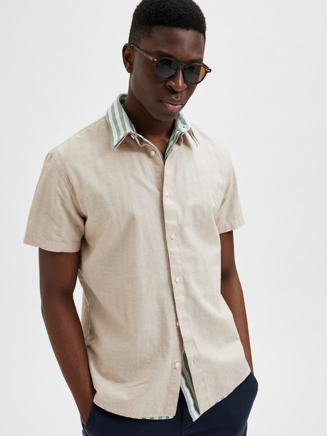 SELECTED Kurzarmhemd "SLHREGSUN SS SHIRT CLASSIC D"