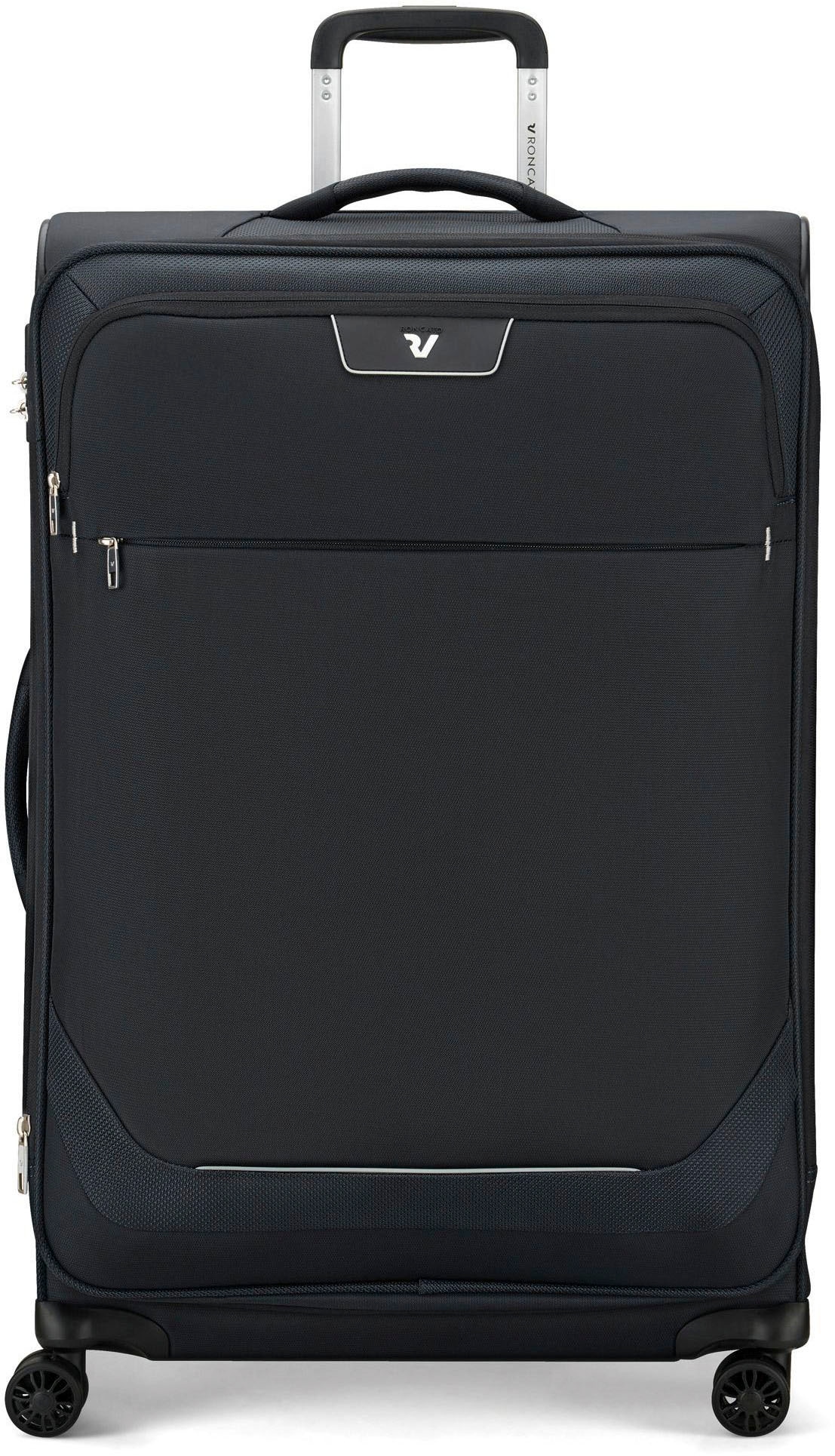 RONCATO Weichgepäck-Trolley »Joy, 75 cm, schwarz«, 4 Rollen, Weichgepäck-Koffer Reisegepäck mit Volumenerweiterung und TSA Schloss
