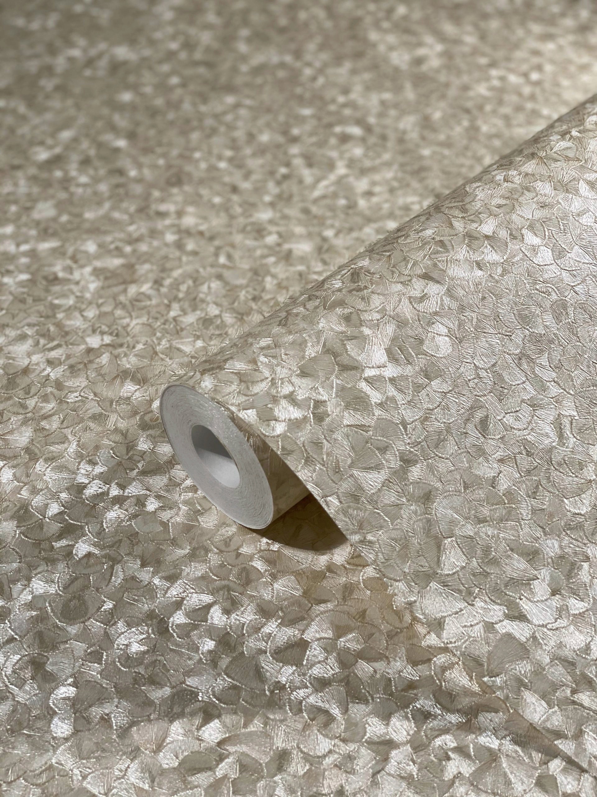 Glööckler Vliestapete, Glitzermuster-glänzend-schimmernd, Blattmotiv, moderne Tapete für Schlafzimmer Wohnzimmer Küche
