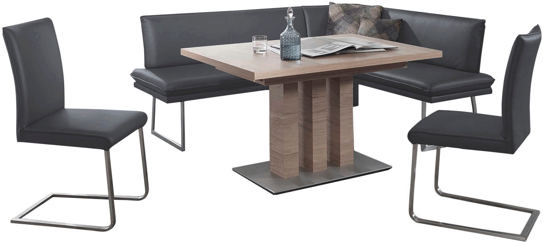 K+W Komfort & Wohnen Essgruppe "Santos III" 4 Stk. tlg. gepolsterte Eckbank günstig online kaufen