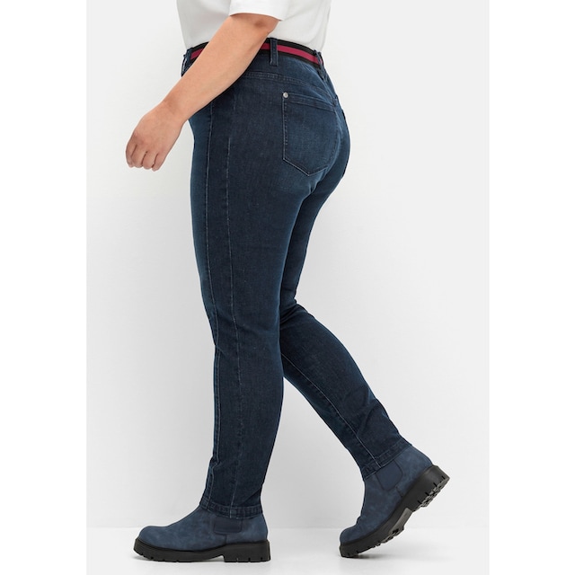 Sheego Stretch-Jeans »Große Größen«, mit gestreiftem, elastischen Bund für  kaufen | BAUR