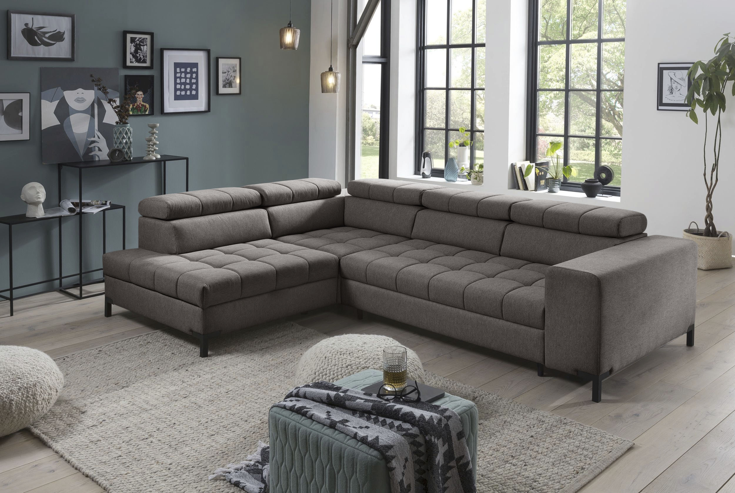 exxpo - sofa fashion Ecksofa "Bocco, hochwertige Verarbeitung, toller Sitzkomfort, bequem, L-Form" aus Luxus-Microfaser +Simply Clean - für besonders einfache Reinigung