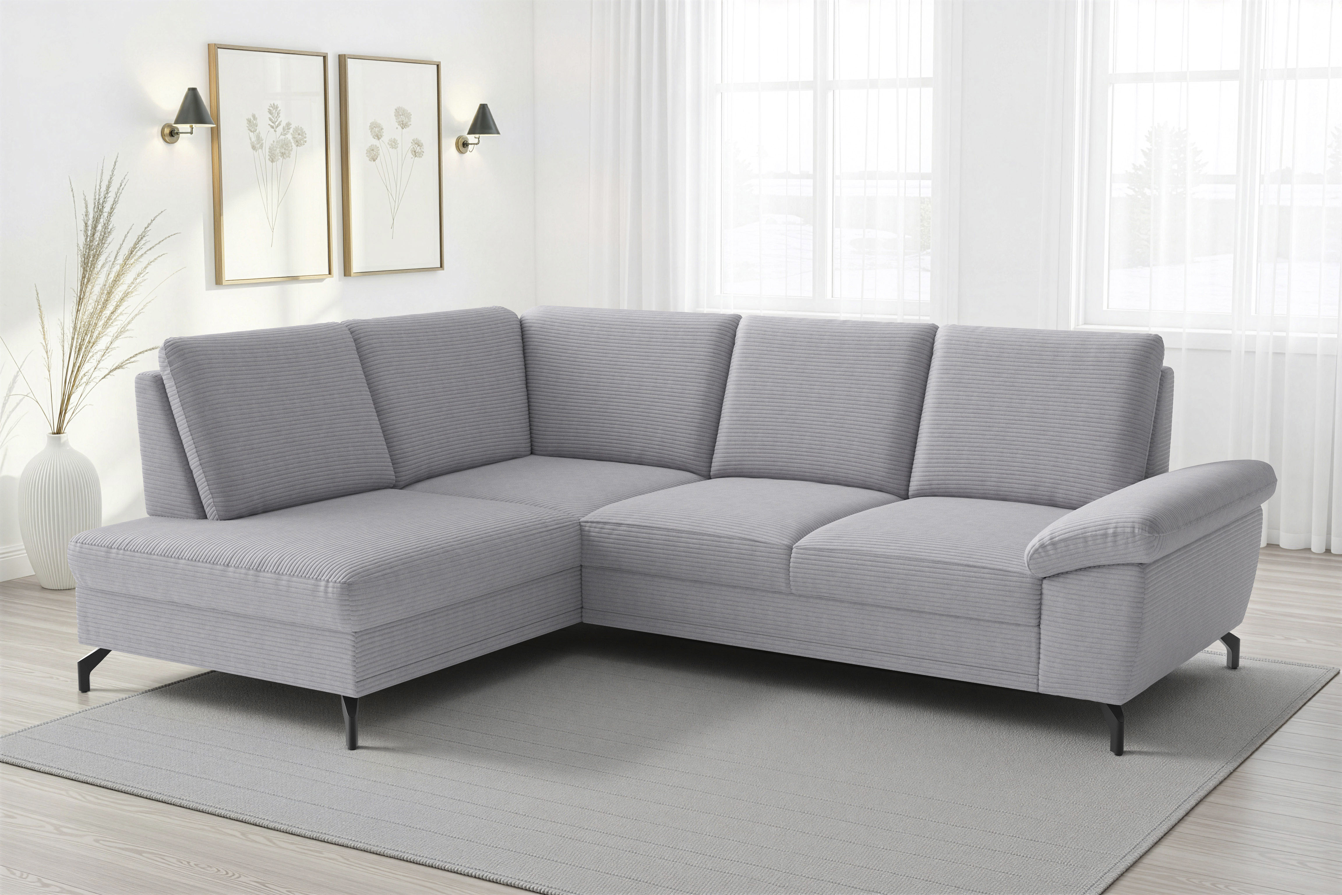 sit&more Ecksofa "Chelsea L-Form, B: 249 cm, Armteil- & Sitztiefenverstellung" optional Schlaffunktion und Bettkasten