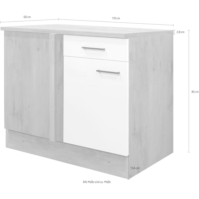 Flex-Well Eckunterschrank »Vintea«, (B x H x T) 110 x 85 x 60 cm, als  Ecklösung bestellen | BAUR