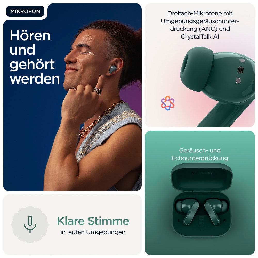 Motorola wireless In-Ear-Kopfhörer »moto buds« Bluetooth Active Noise Cancelling (ANC)