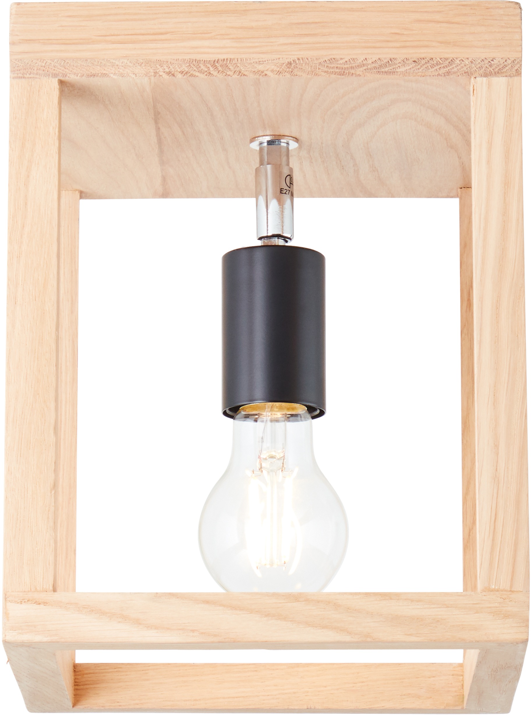 Brilliant Deckenleuchte »Nerea«, 1 flammig, Leuchtmittel E27 | ohne Leuchtmittel, 25 x 20 x 20 cm, E27, Holz/Metall, eiche geölt