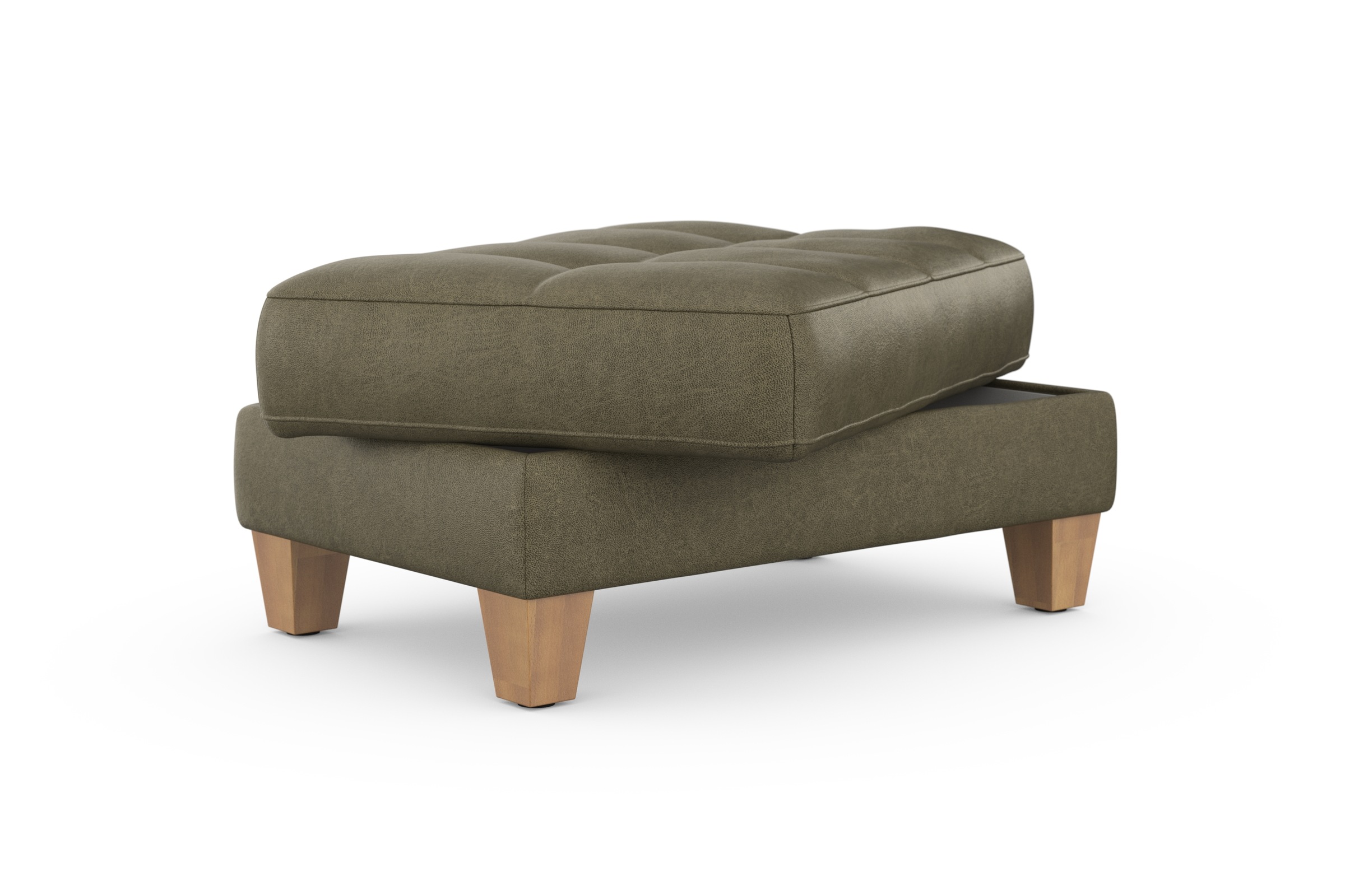 Stauraumhocker SIT & MORE "Westham", grün (olive), B:101cm H:47cm T:66cm, 100% Polyester, Hocker, wahlewise mit/ohne Federkern 3