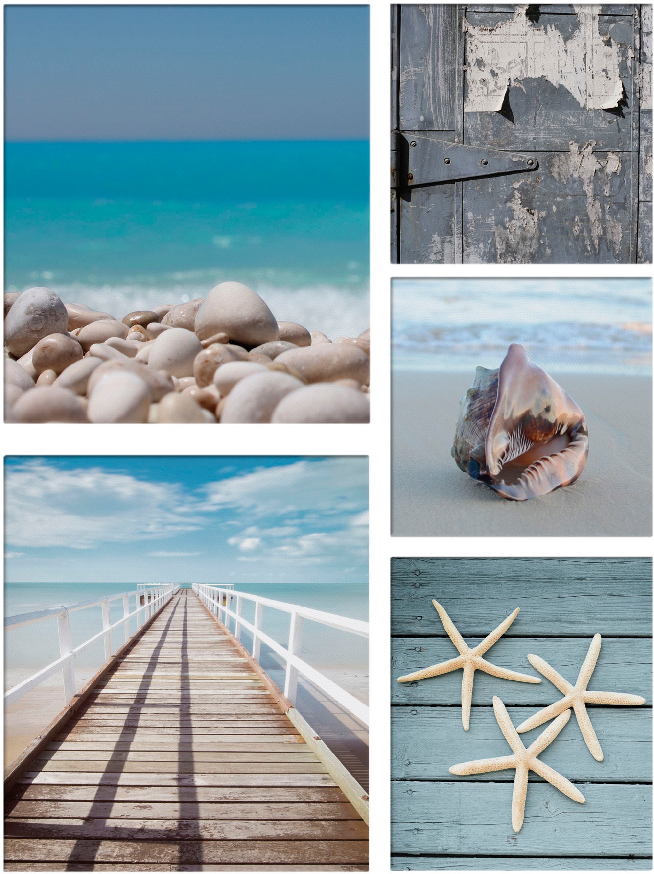 Art for the home Leinwandbild "Set Strand" Art  Landschaft Set, 5 Stk. tlg. günstig online kaufen
