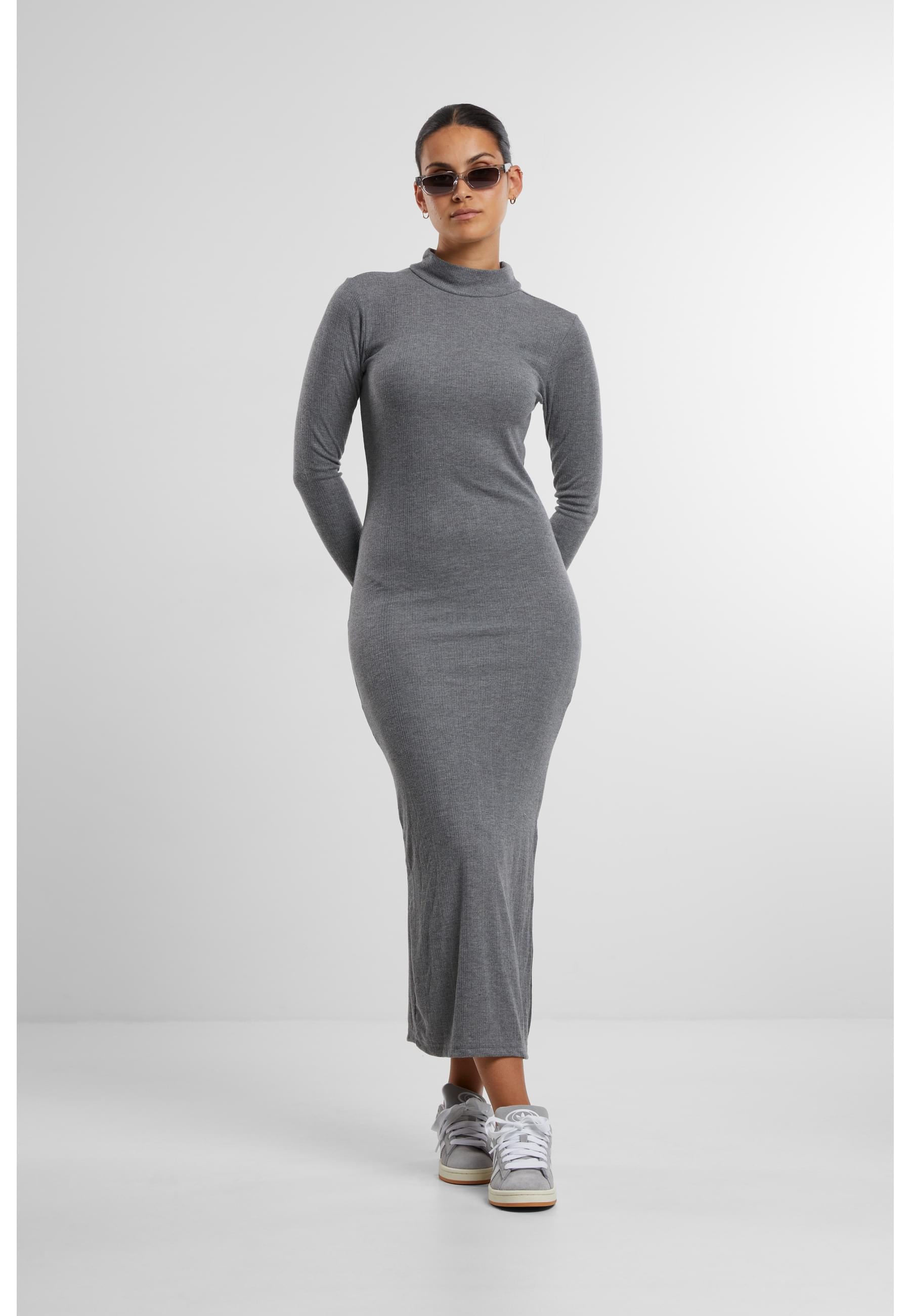 URBAN CLASSICS Shirtkleid »Urban Classics Ladies Rib Longlseeve Mockneck Dress«, (1 tlg.)