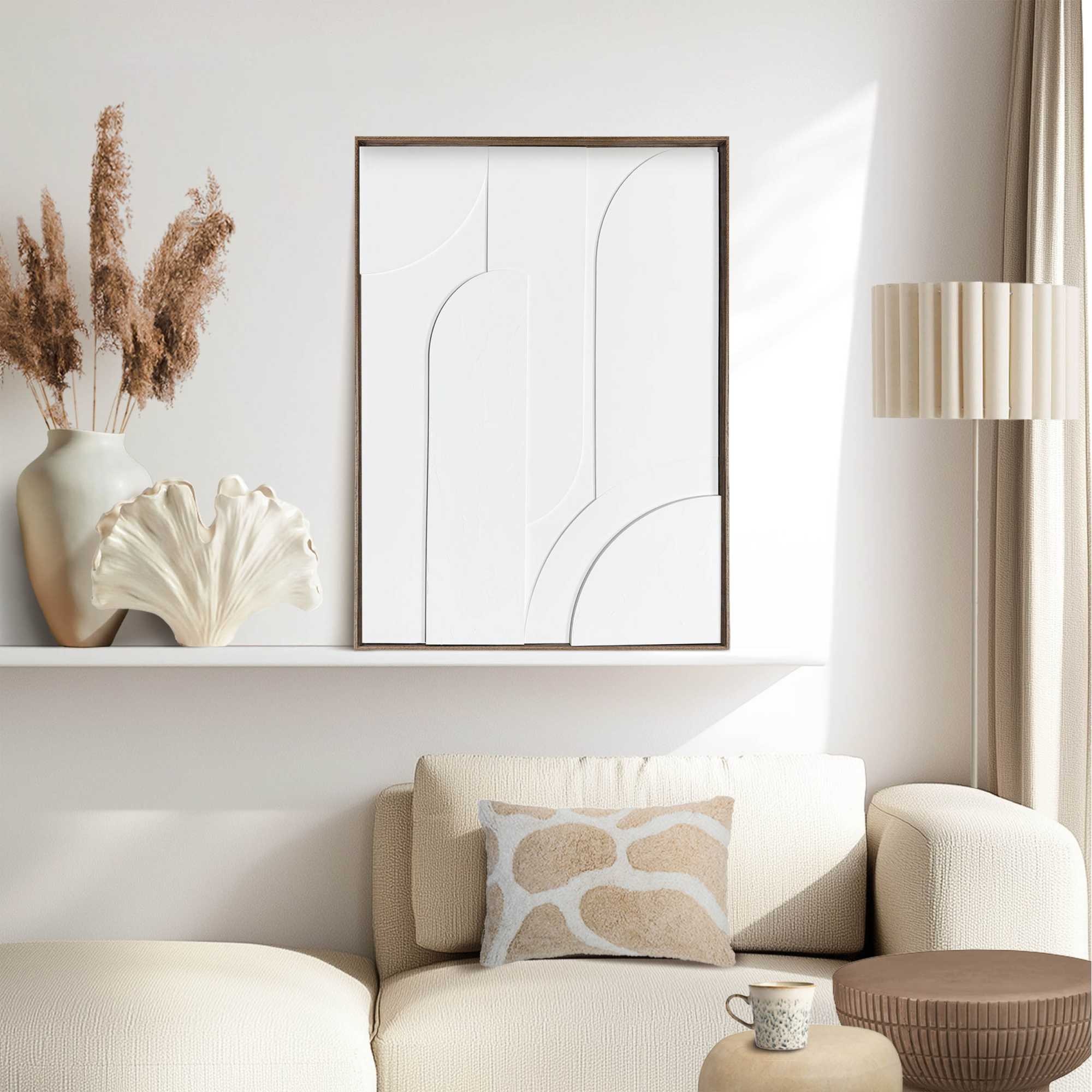 Reinders Wandbild "Layered Geometrics", Wohnzimmer - Weiß - MDF - Abstrakt günstig online kaufen