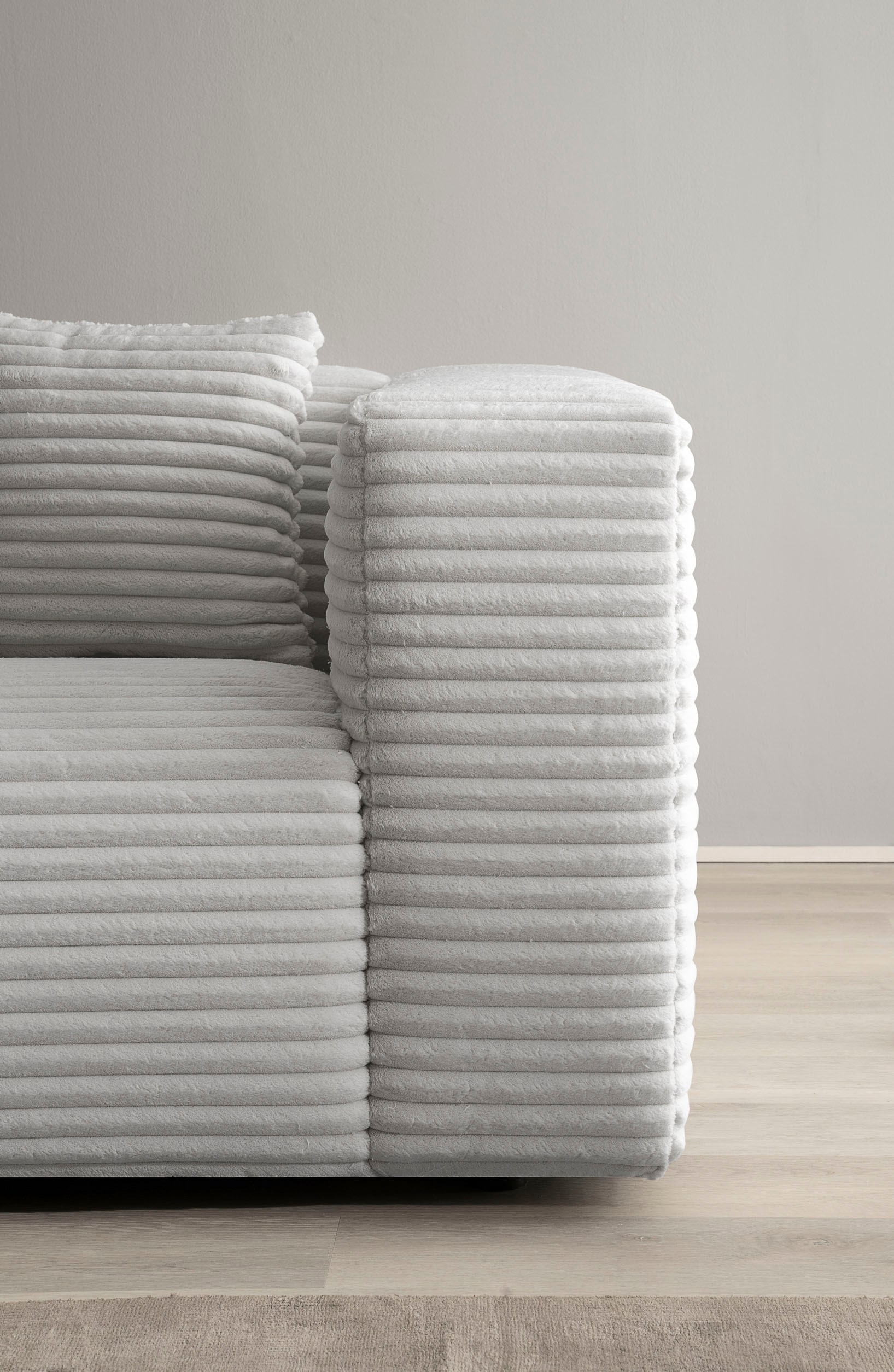 andas Polsterecke »BAKELS, Ecksofa-Set mit Hocker, L-Form mit Schlaffunktion«, Ecksofa-Set (incl. Hocker) im trendigen Megacord