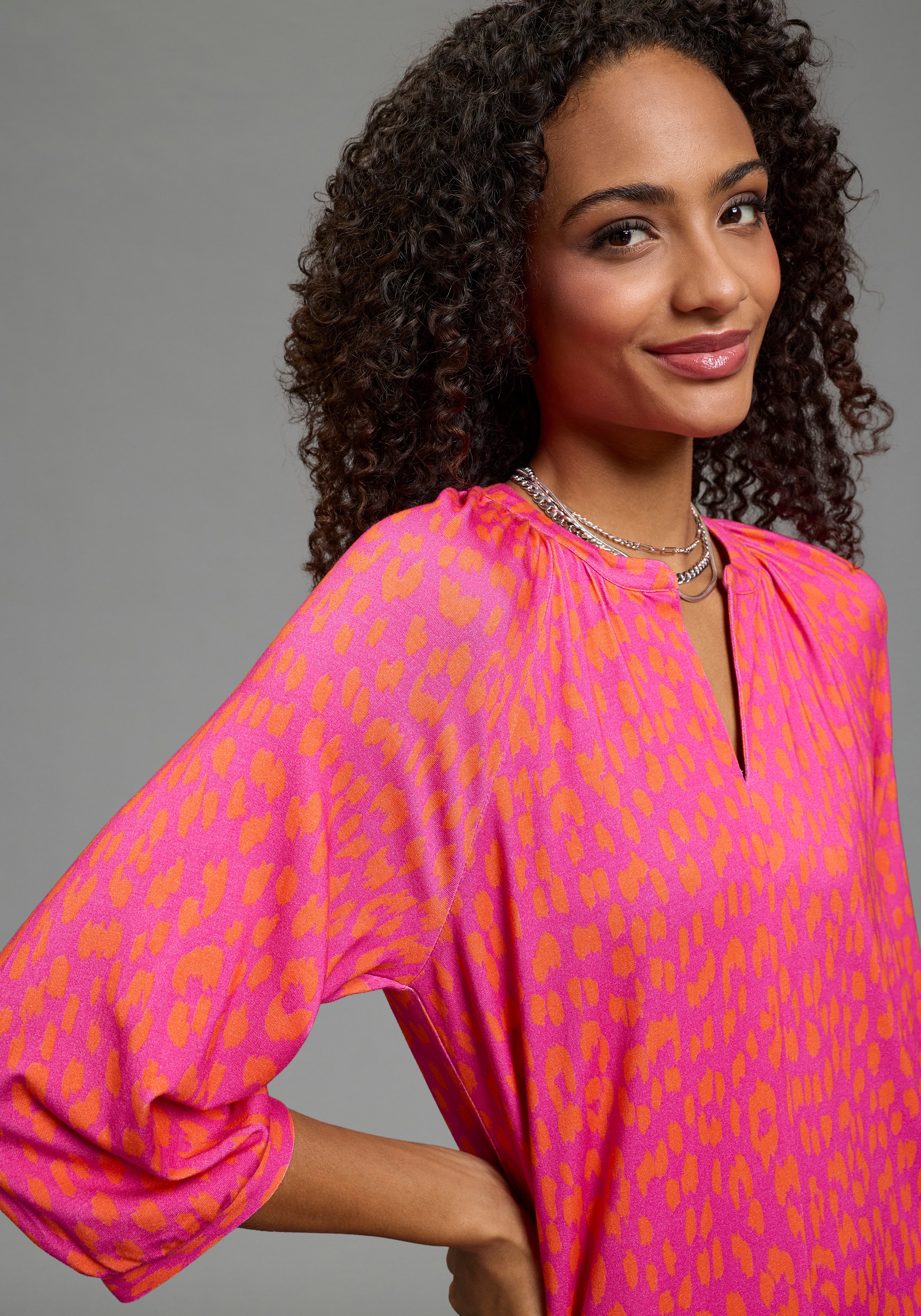 Laura Scott Summer Dress Pink Patterned Size 42 3