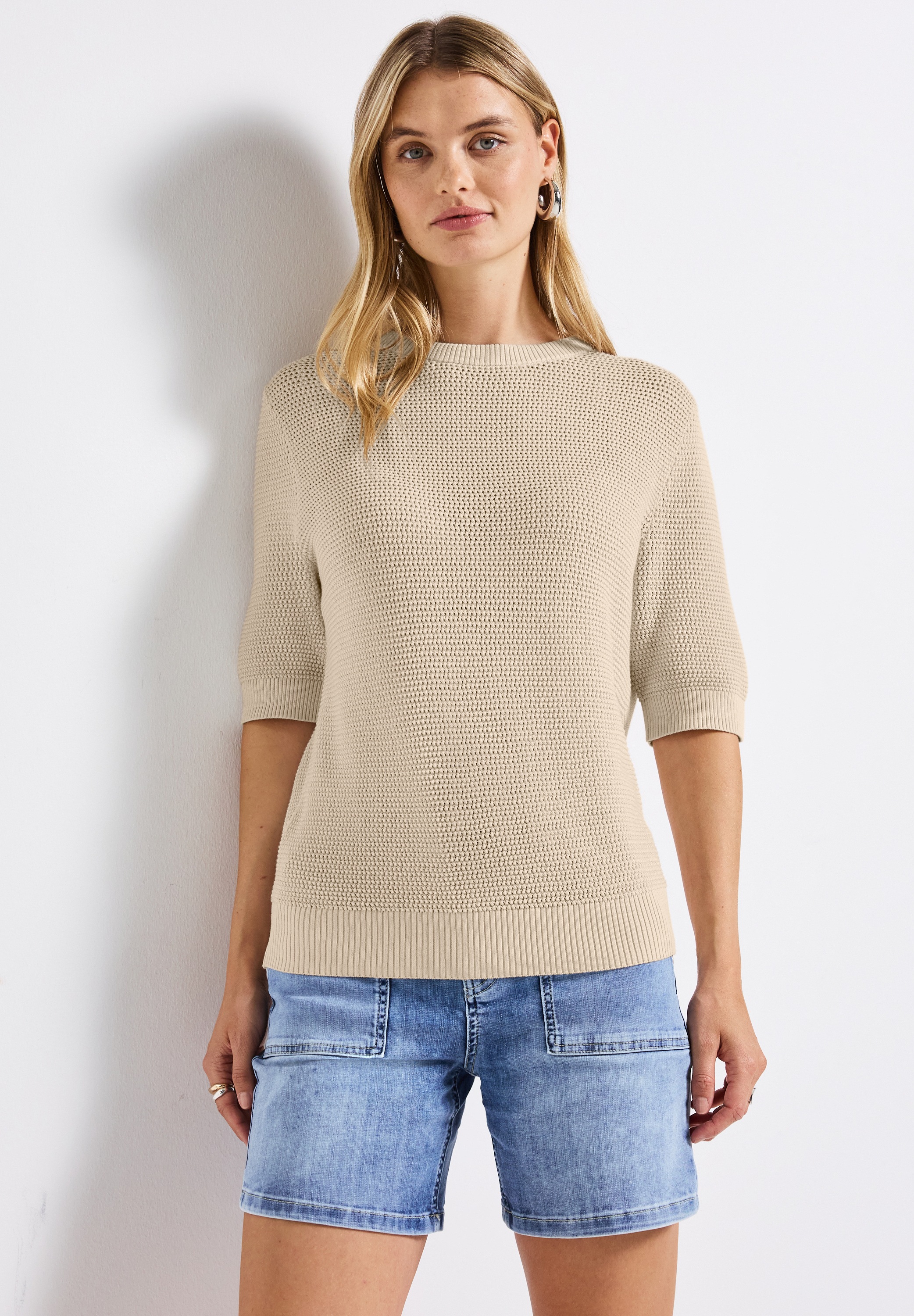 STREET ONE Kurzarmpullover, Feel Good Fit günstig online kaufen