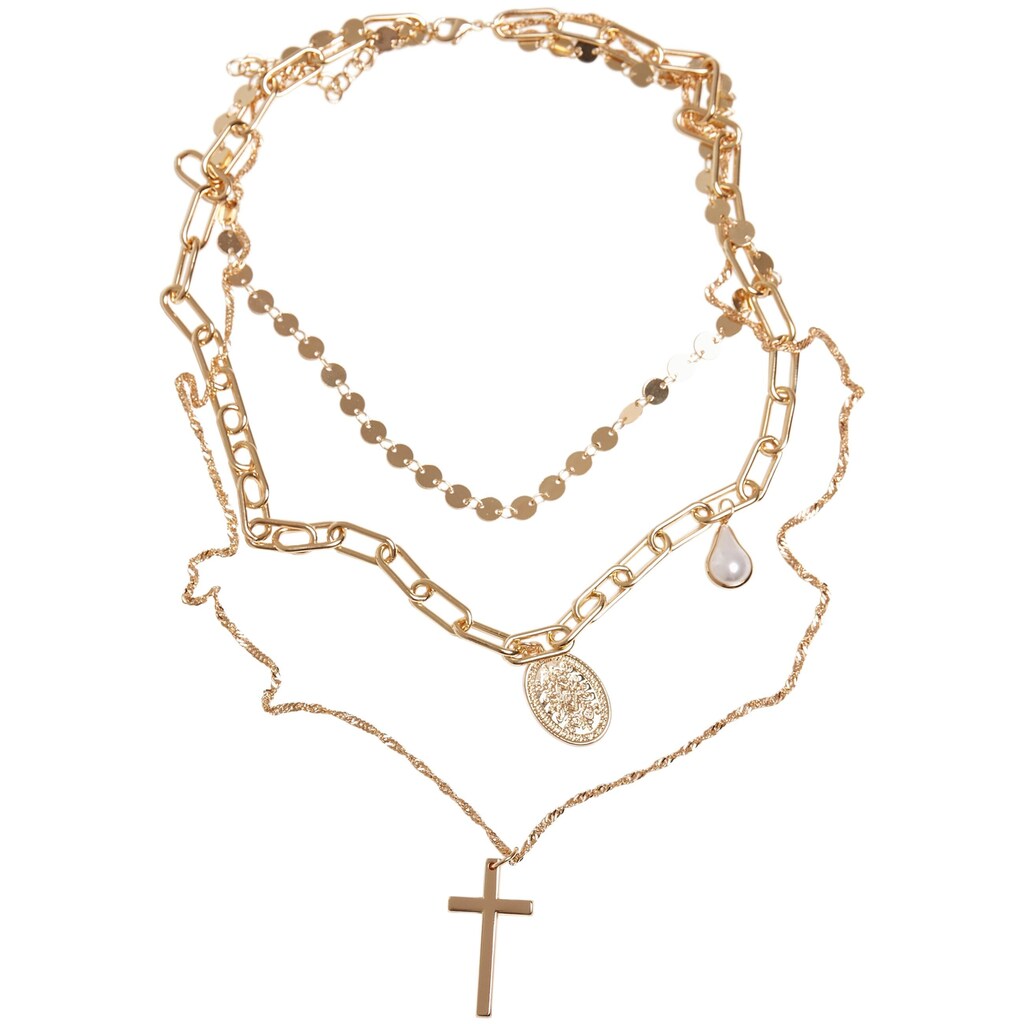 URBAN CLASSICS Kette mit Anhänger »Urban Classics Unisex Pearl Cross Necklace«