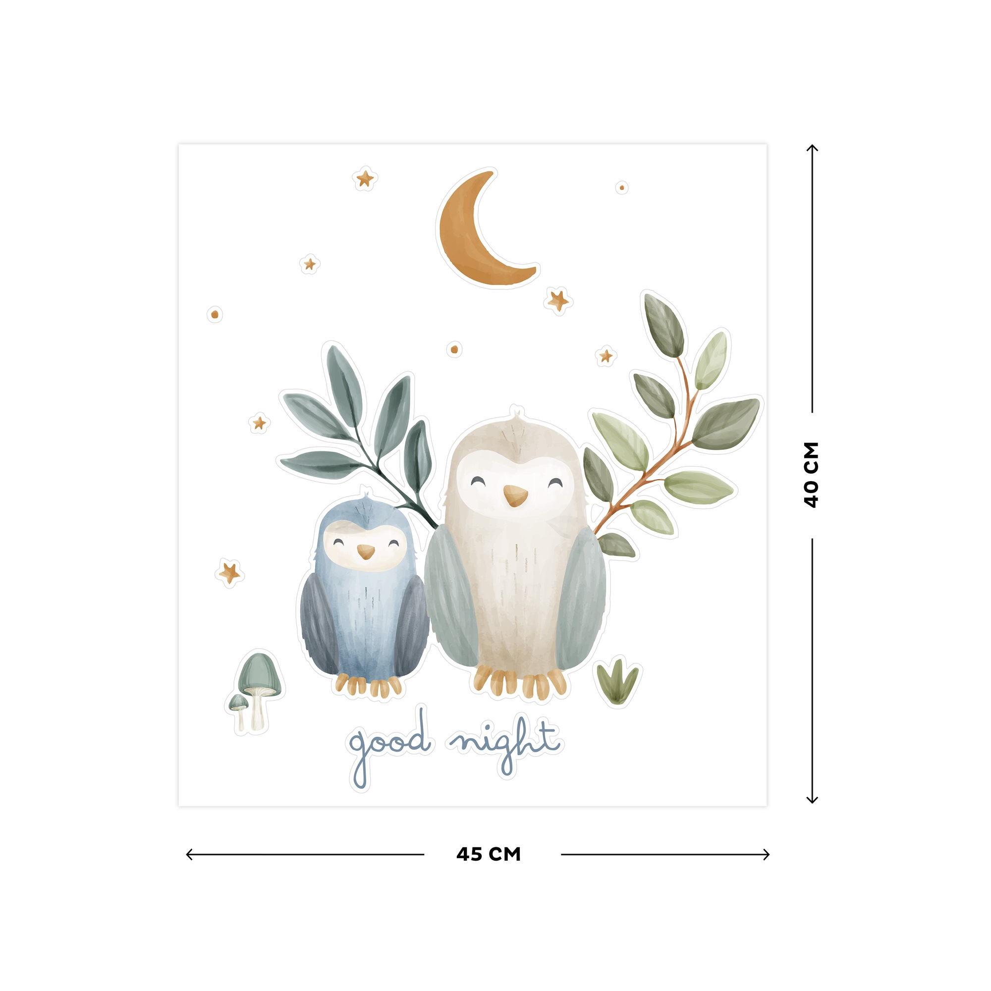LITTLE DUTCH Wandtattoo »Wandsticker Set Forest Friends Good Night (45x40cm)«, (1 St.)
