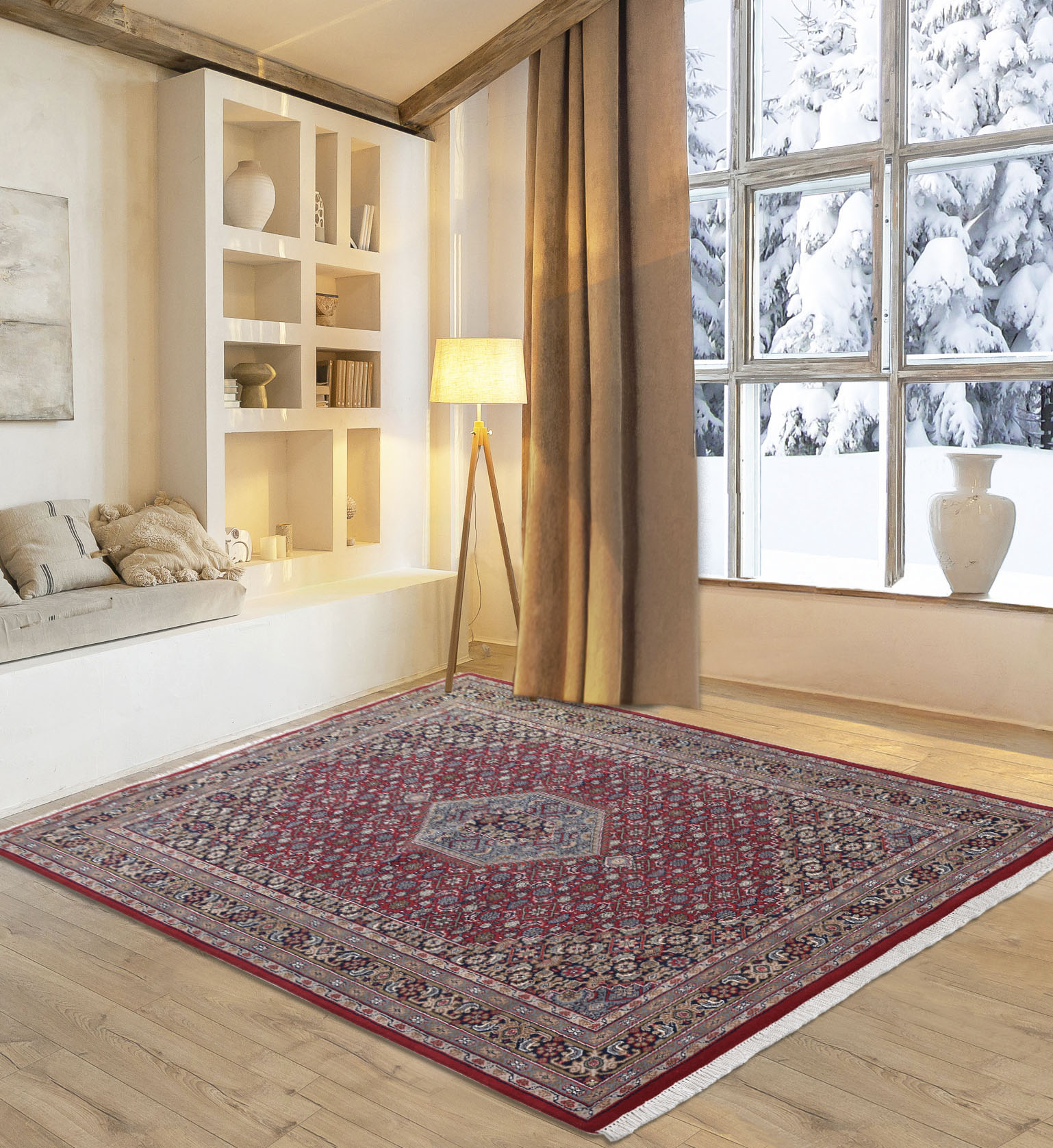 OTTO home Orientteppich "BB Oriental, handgeknüpft" rechteckig 12 mm Höhe reine Wolle, orientalisches Design, mit Fransen, Wohnzimmer