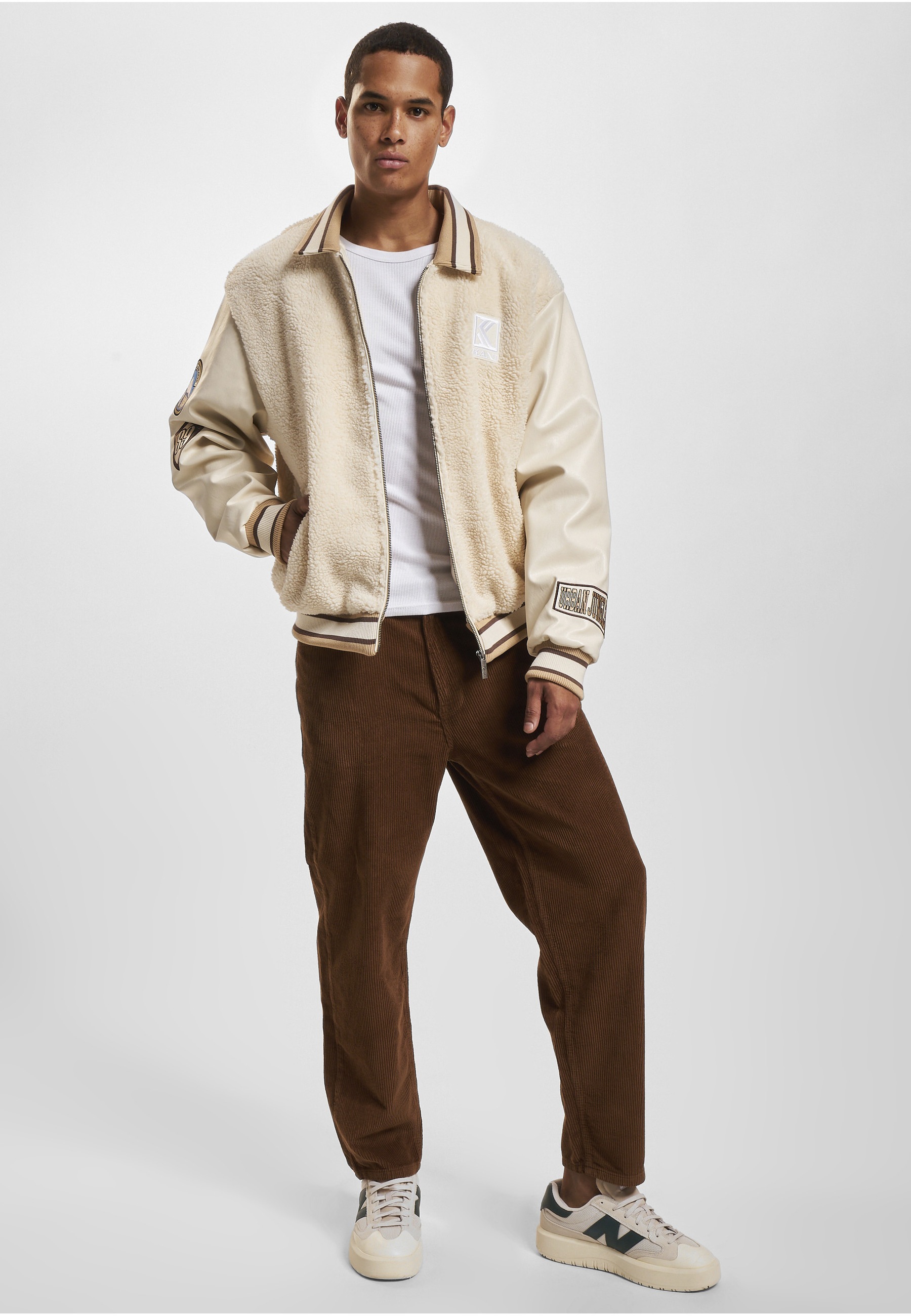 Karl Kani Collegejacke »Karl Kani Herren KM234-009-1 KK OG Teddy College Jacket« 1 Stk. tlg. ohne Kapuze