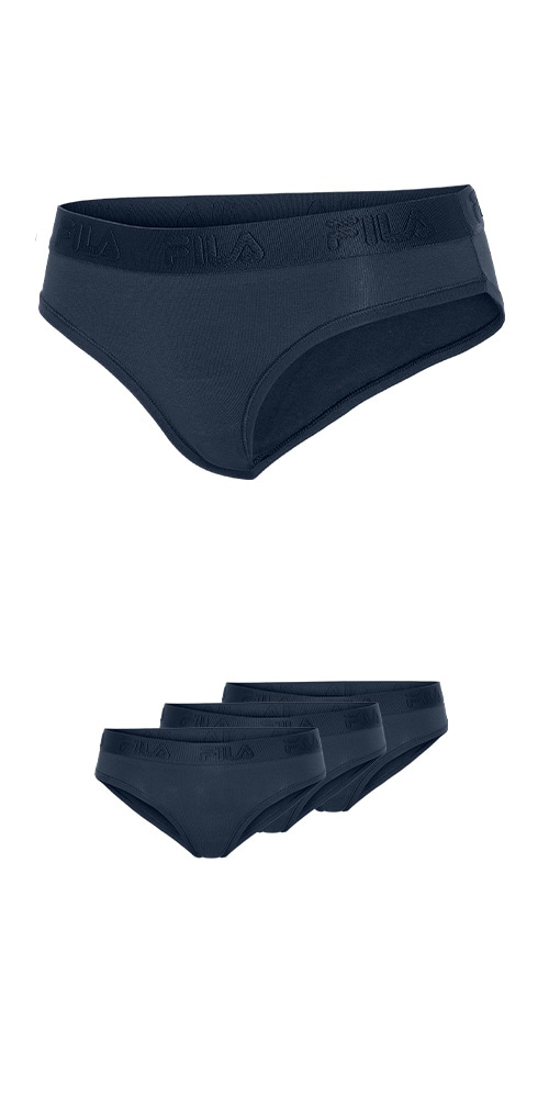 Fila Slip 3er Pack,  Baumwollmix, elastisch, Logobund