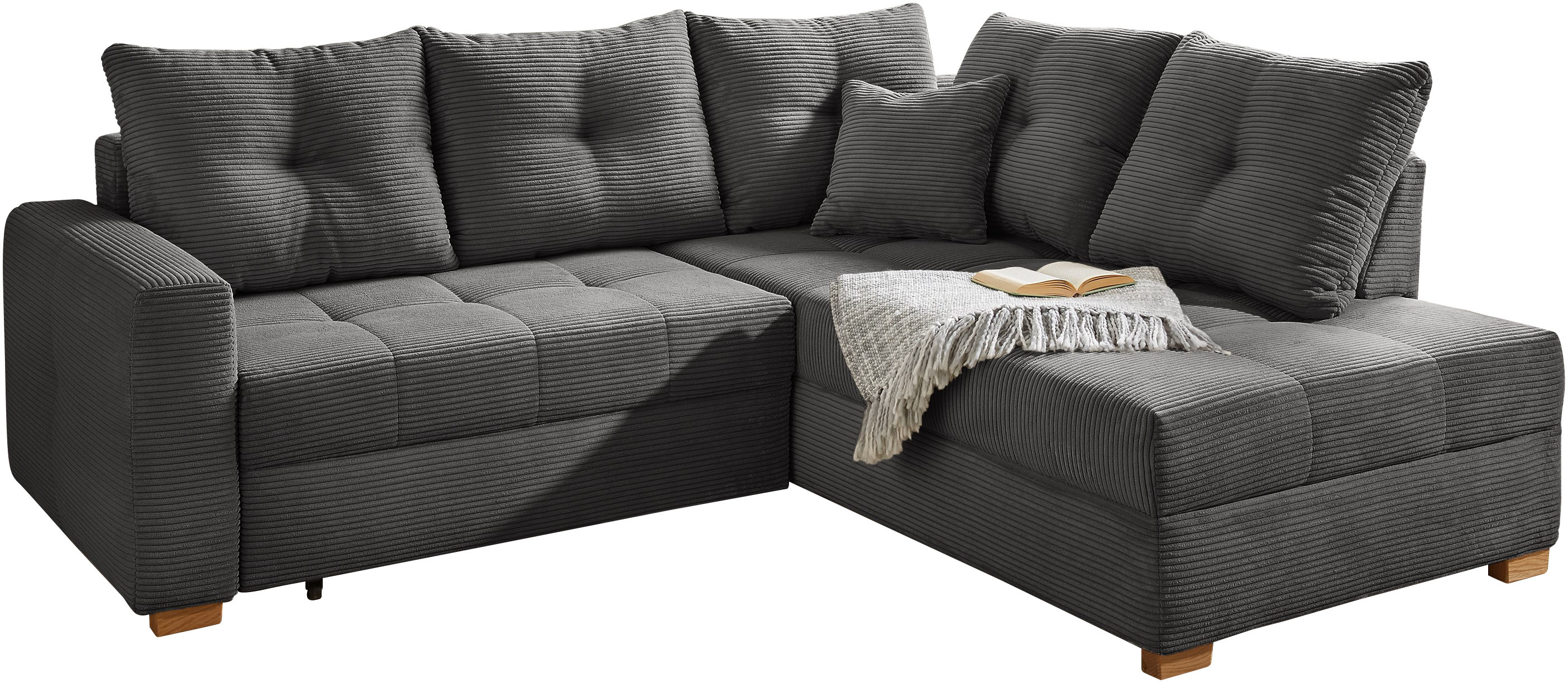 Thumbnail - Jockenhöfer Gruppe Ecksofa "Heidelberg L-Form, B: 228 cm" mit Bettfunktion, Bettkasten & Zierkissen