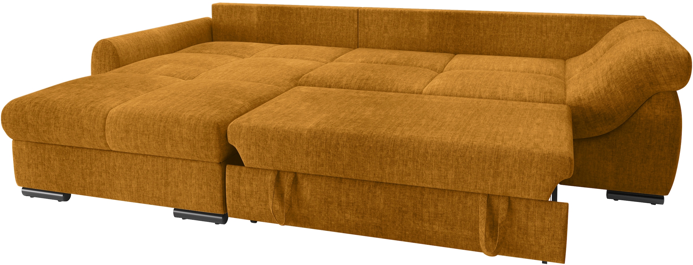 Mr. Couch Ecksofa »Livorno L-Form«, inkl. Hochschläfer-Bettauszug, XL-Bettkasten weiß beschichtet