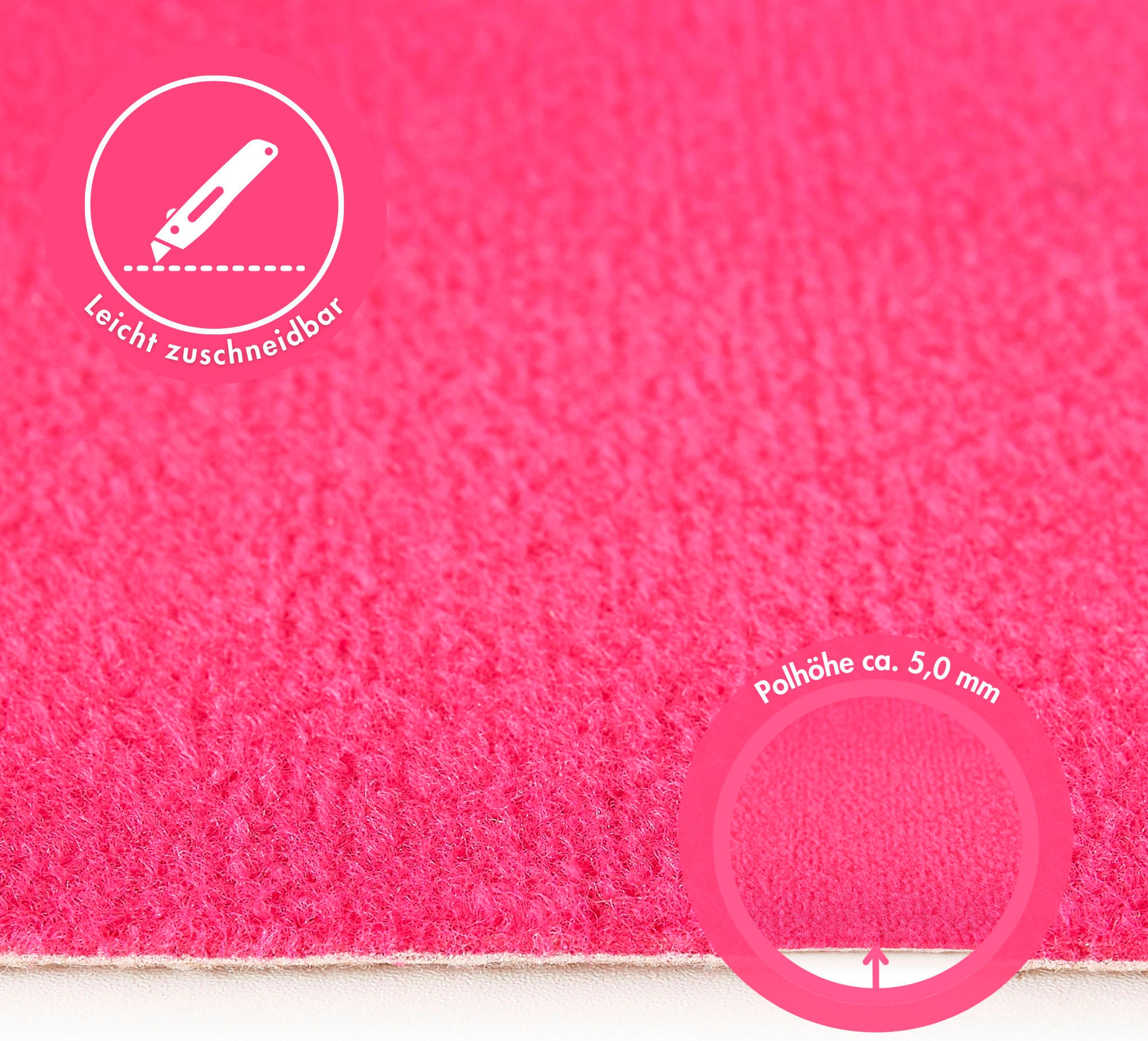 Andiamo Teppichboden »Sina, Velours, Made in Belgium«, rechteckig, 9 mm Höhe, Uni Farben, Breite 400 cm, strapazierfähig, pflegeleicht, Wohnzimmer