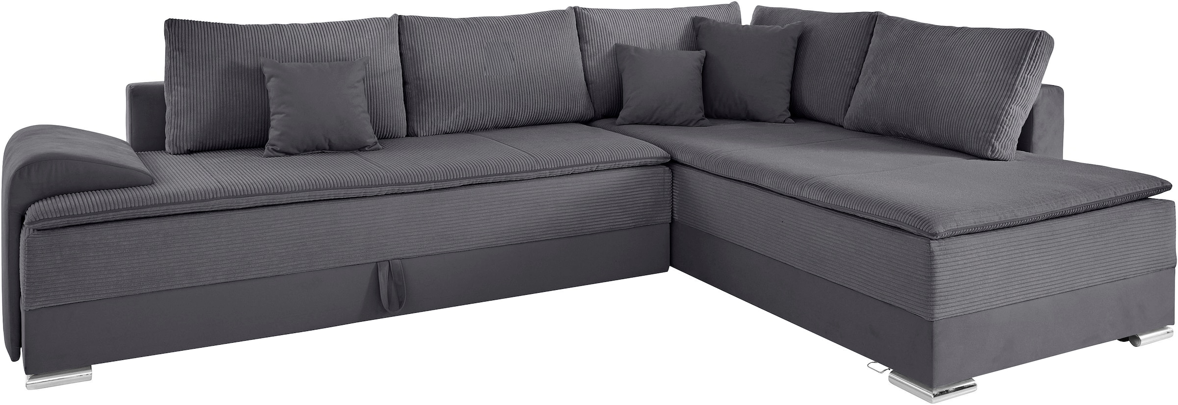 INOSIGN Ecksofa »Boxspringbett Night & Day L-Form mit Dauer-Schlaffunktion mit Armlehne«, mit Boxspring-Bettfunktion 180x200 cm und Bettkasten, Dauerschläfer!