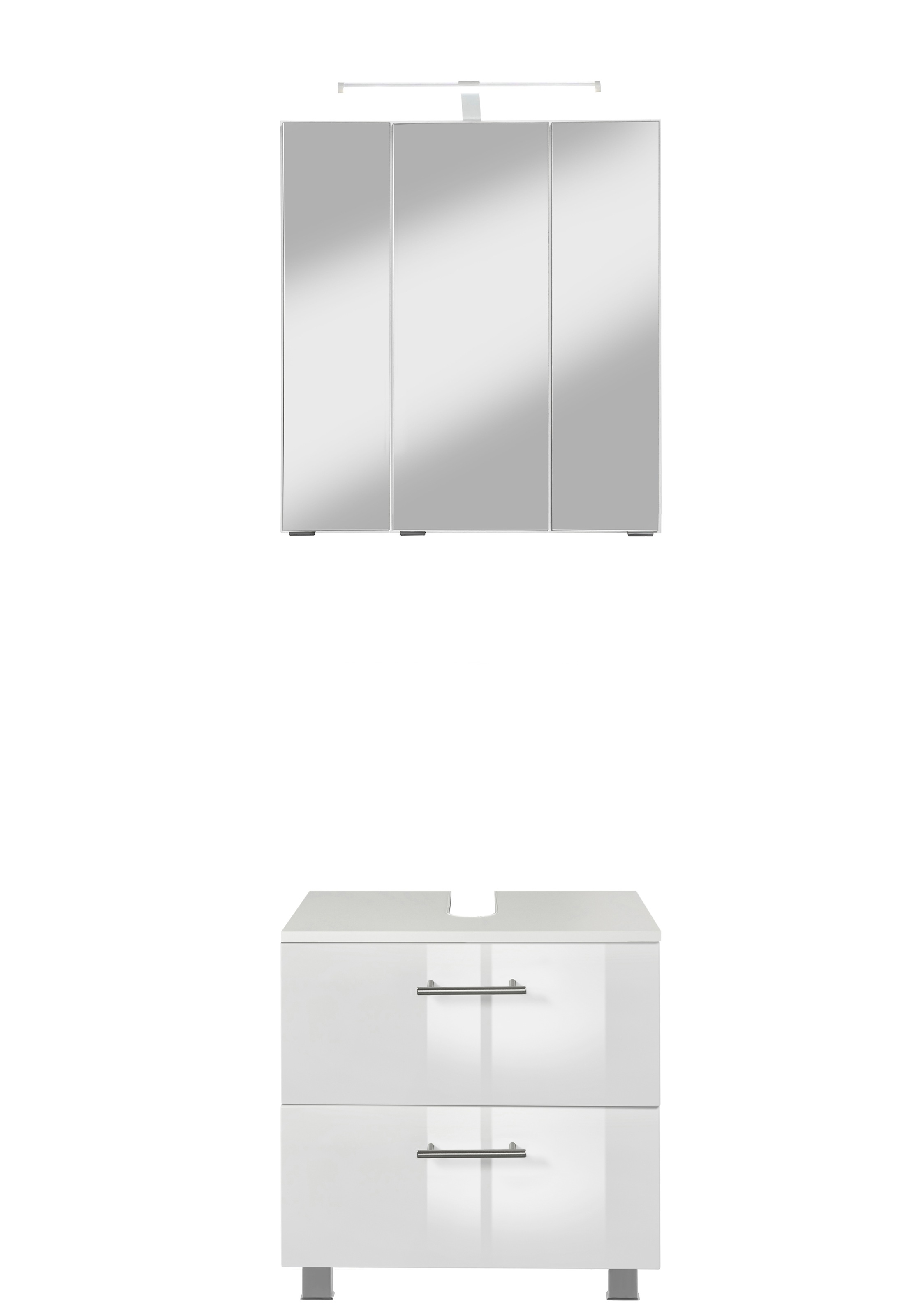 welltime ""Trento", Badezimmer-Set, Waschbeckenunterschrank, Spiegelschrank" 2 Stk. tlg.