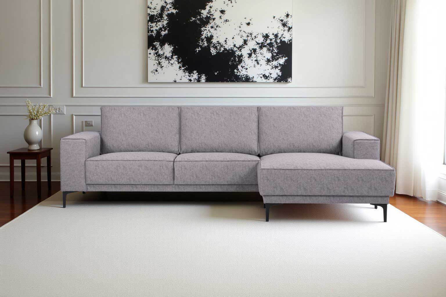 Places of Style Ecksofa "Polsterecke Oland, Struktur, Flachgewebe, Luxus-Mi günstig online kaufen