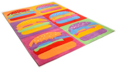 THEKO Kinderteppich »Burger«, rechteckig, 15 mm Höhe, Kurzflor, kräftige Farben,... kaufen