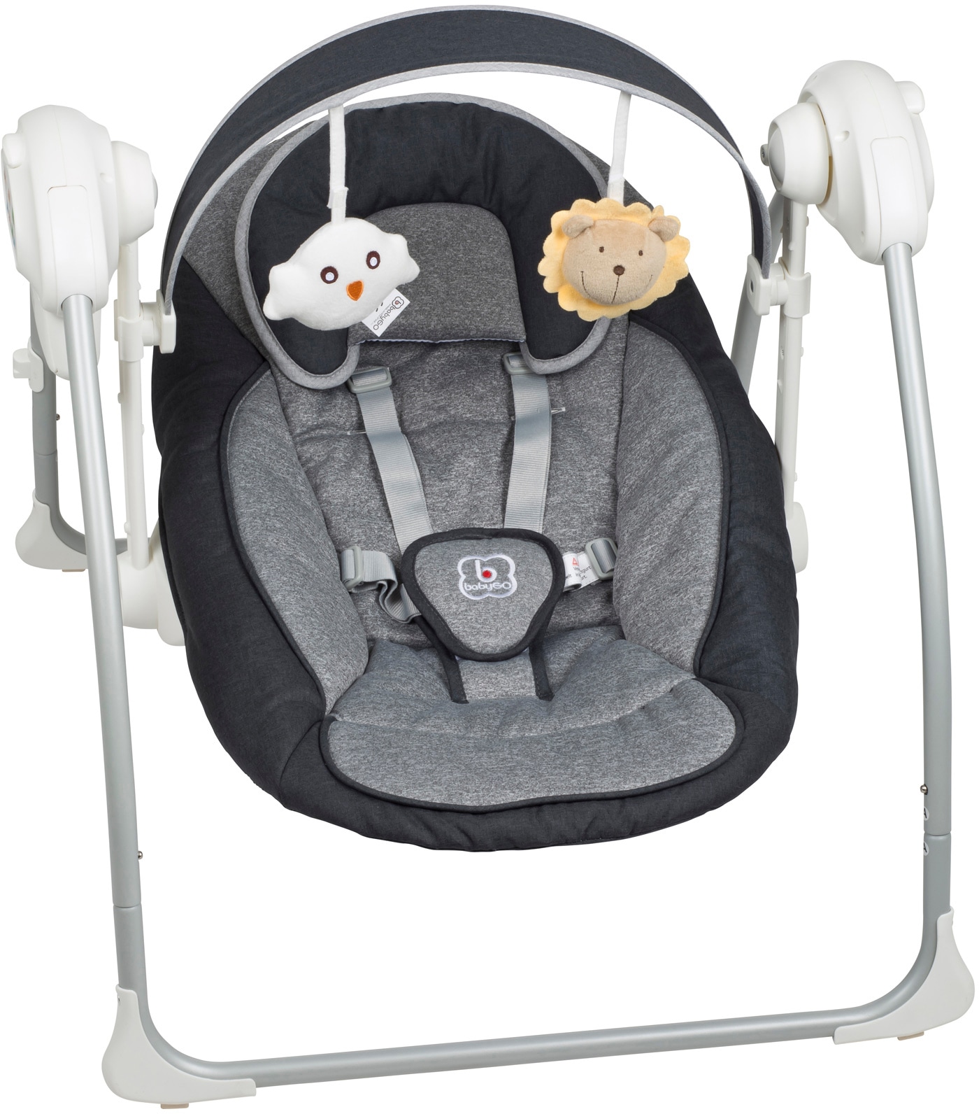 BabyGo Babywippe "Dandly, anthracite" bis 9 kg elektrisch, mit Sound