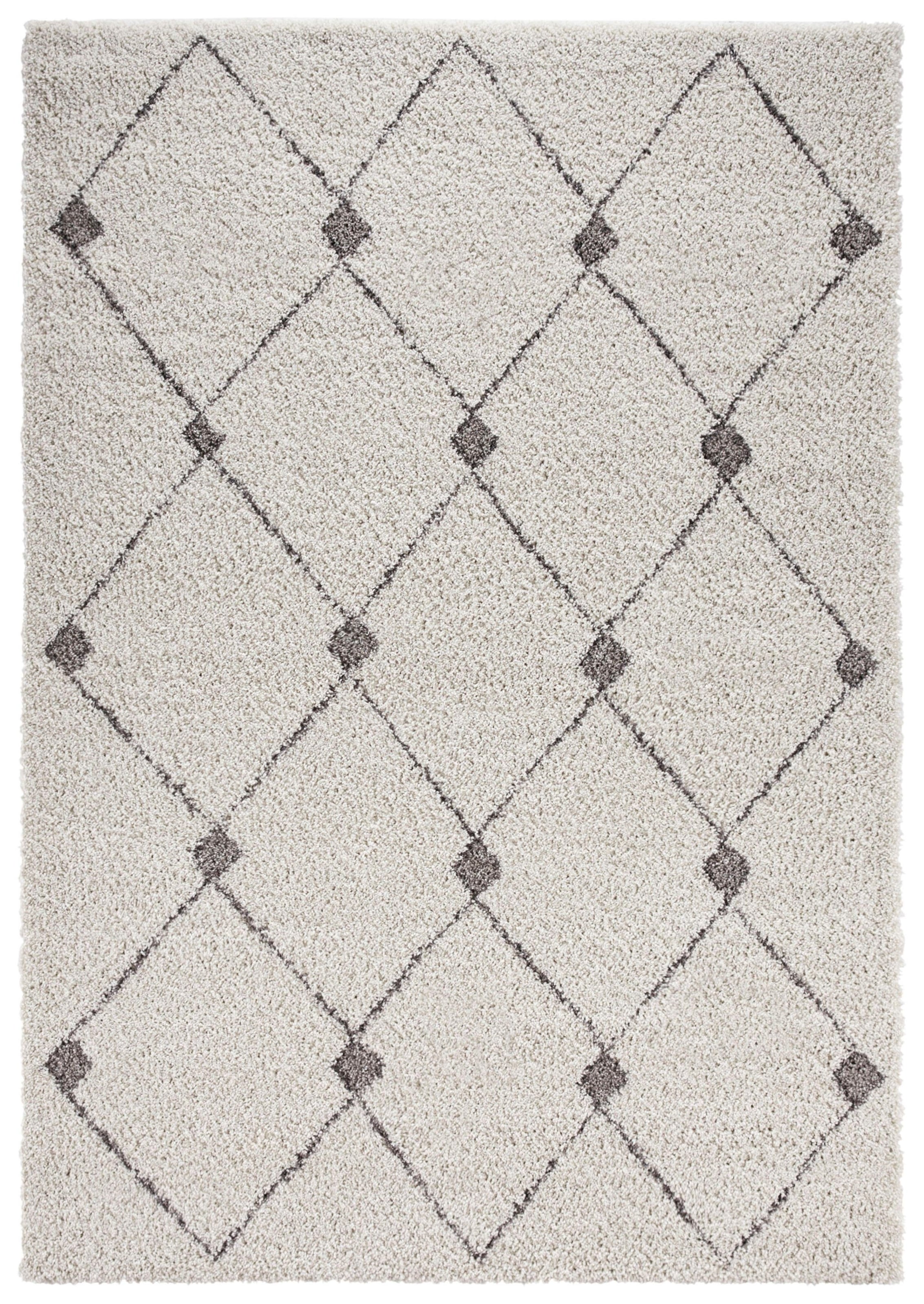 HANSE Home Hochflor-Teppich »Create«, rechteckig, 35 mm Höhe, Rauten Design, besonders weich durch Microfaser,Robust, Pflegeleicht