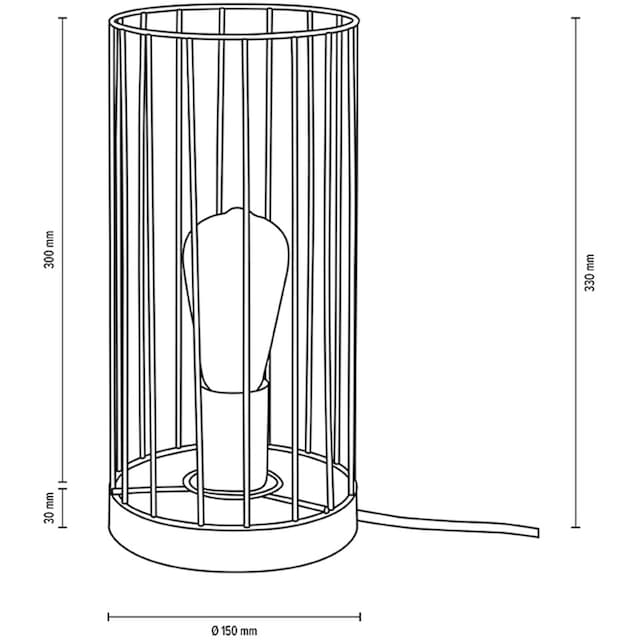 BRITOP LIGHTING Tischleuchte »Swan«, 1 flammig-flammig, Dekorative Leuchte  aus Kiefernholz, FSC® Zertifiziert, mit Drahtschirm | BAUR