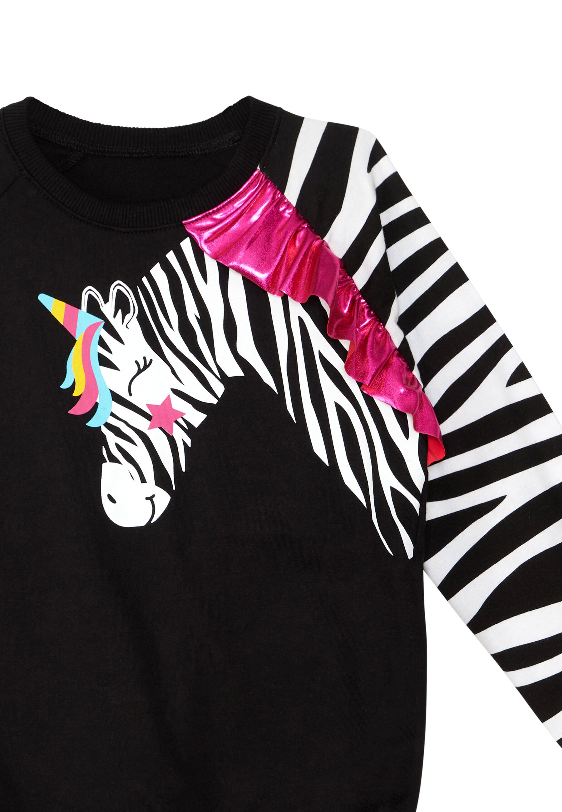 Denokids Rundhalspullover »Zebra Ruffled«, mit Zebra-Print