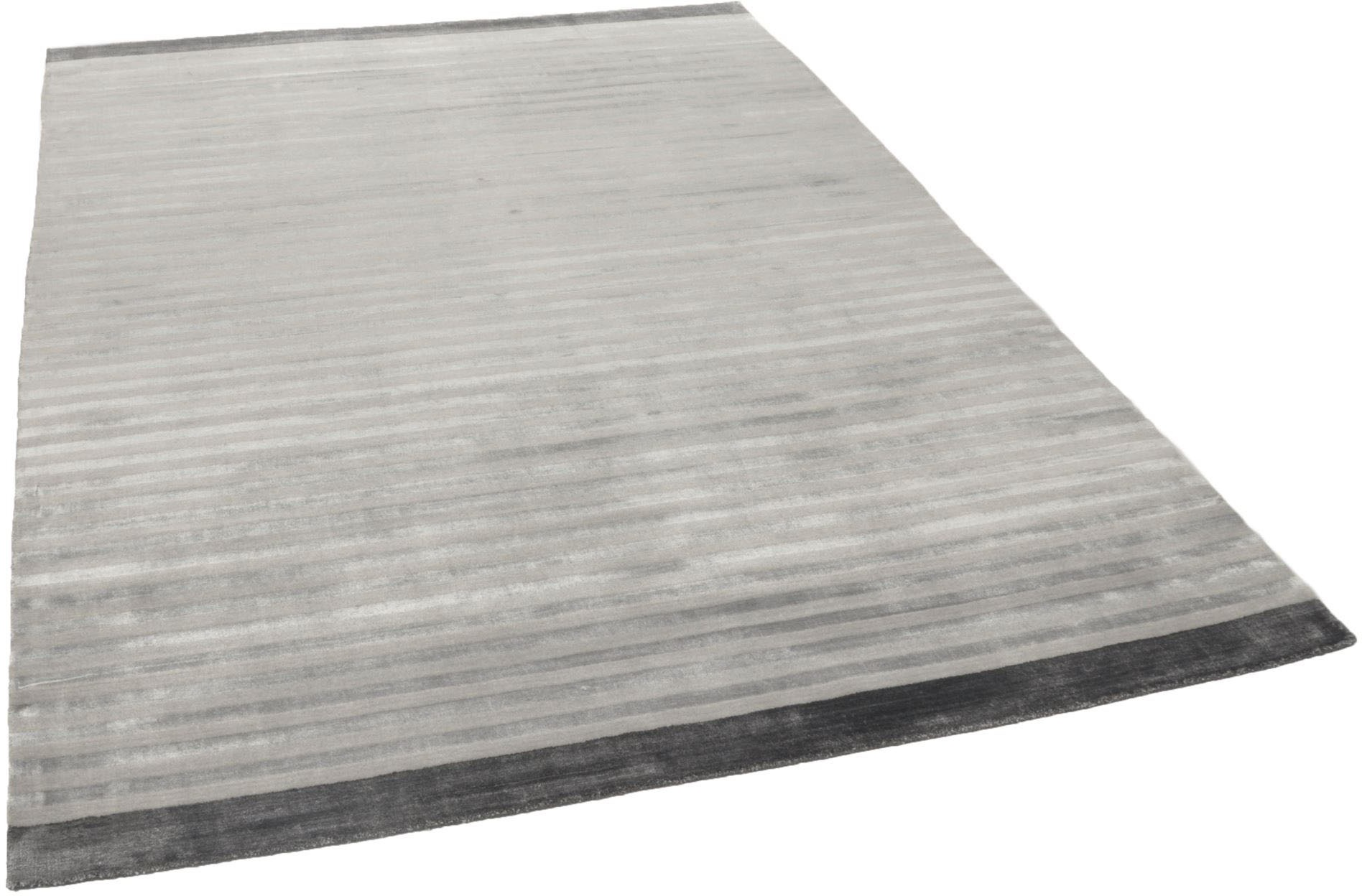 THEKO Teppich »Miami 3286«, rechteckig, 8 mm Höhe, Handweb Teppich, gestreift, handgewebt, aus Viskose & Wolle