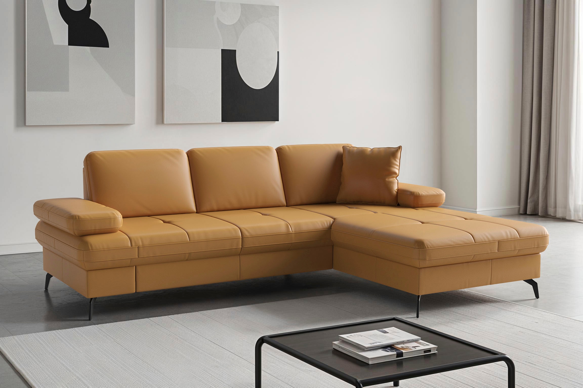 sit&more Ecksofa "Morris Jubi, Recamiere, Breite 247 cm" mit Armteilfunktion, wahlweise mit Schlaffunktion
