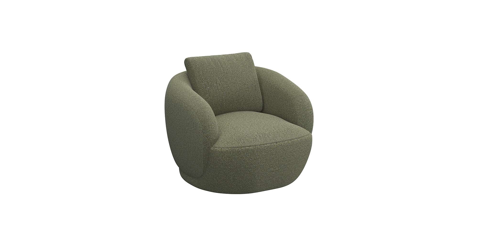 FLEXLUX Sessel »Torino, rund, drehbar, Einzelsofa, Polstersessel,«, Modernes, organisches Sessel-Design, Kaltschaum, Wellenunterfederung