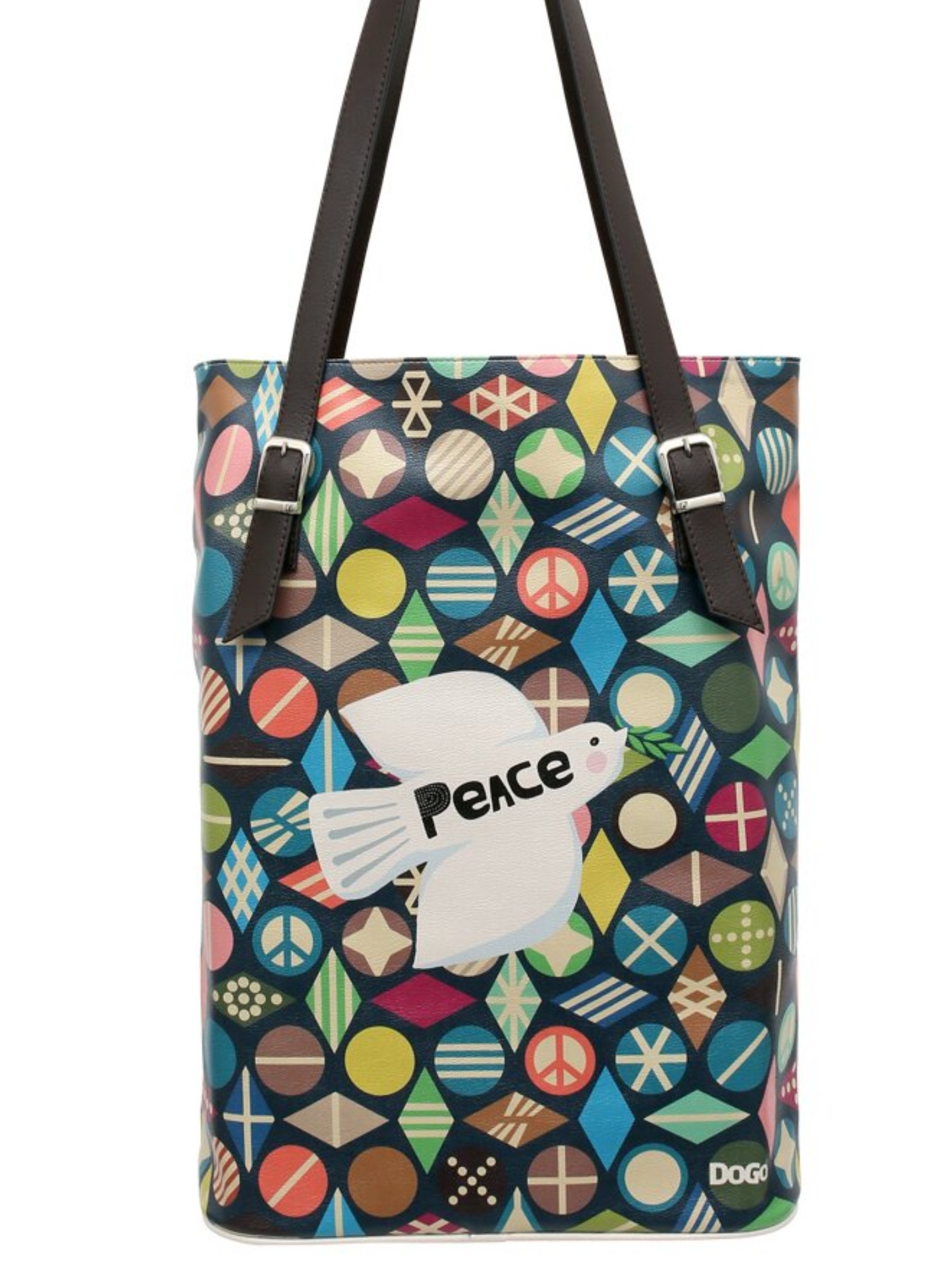 DOGO Umhängetasche "Damen Tall Bag Peace Vegan Damen Handtaschen (Fashion) / neutral", Vegan