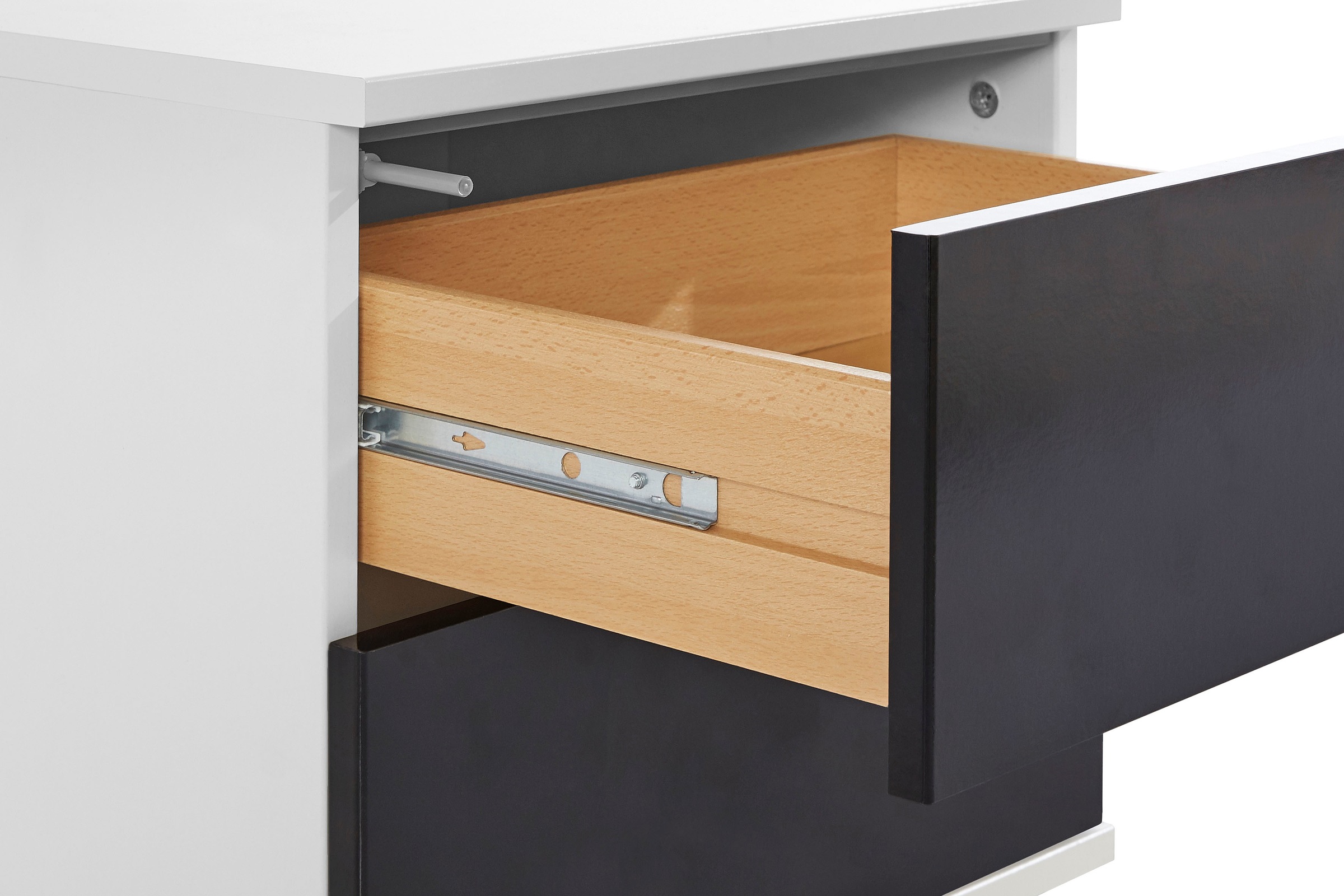 priess Nachtkommode, mit LED-Beleuchtung und Push-to-open