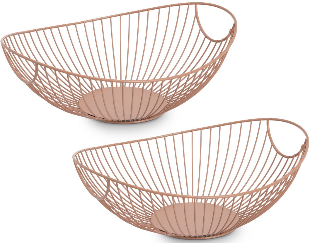 Zeller Present Aufbewahrungskorb "Metall, mocca, 2er Set" Obstkorb, trendfa günstig online kaufen