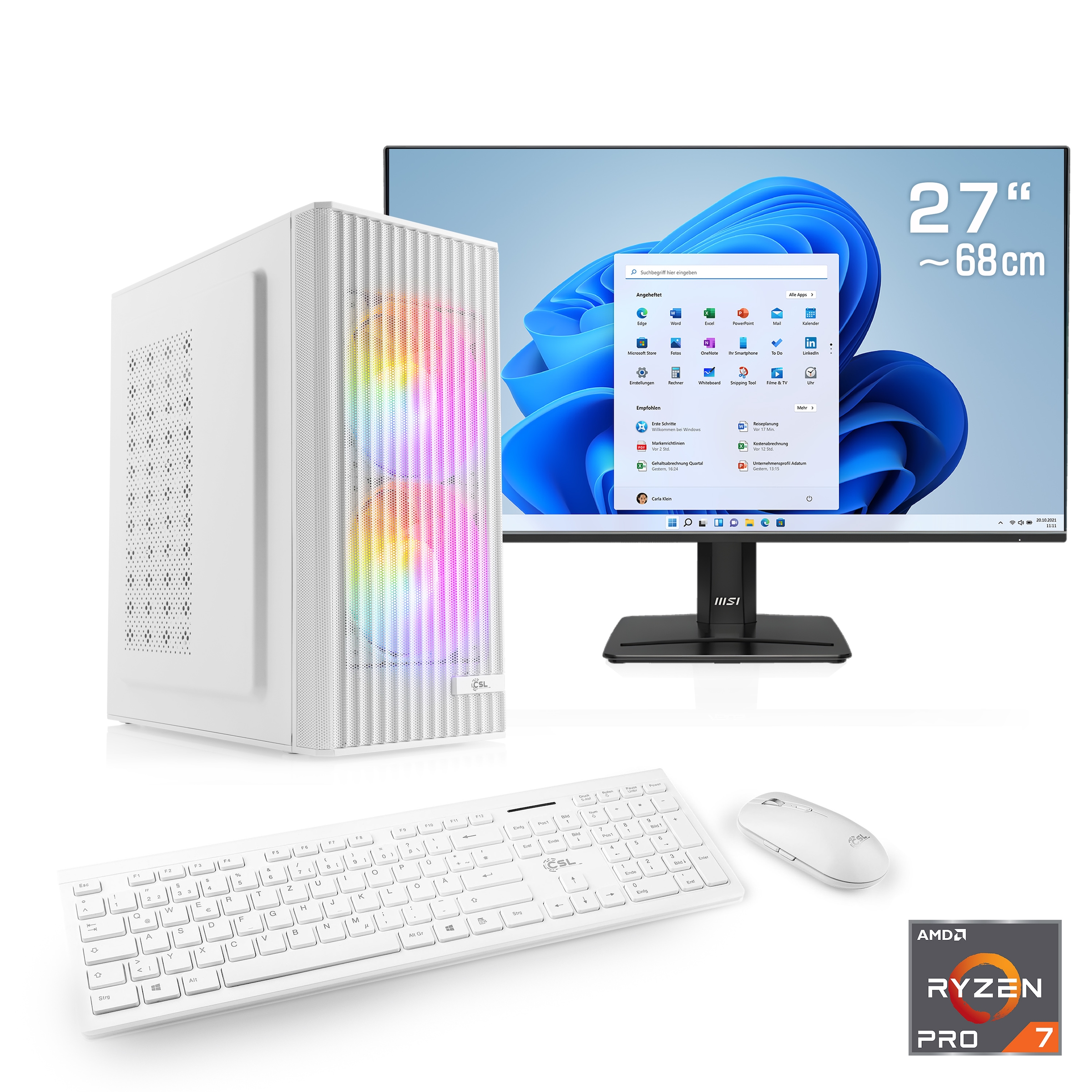 CSL PC-Komplettsystem »Spectrum V25272« 27 ″ AMD 32 GB RAM 1.000 GB SSD