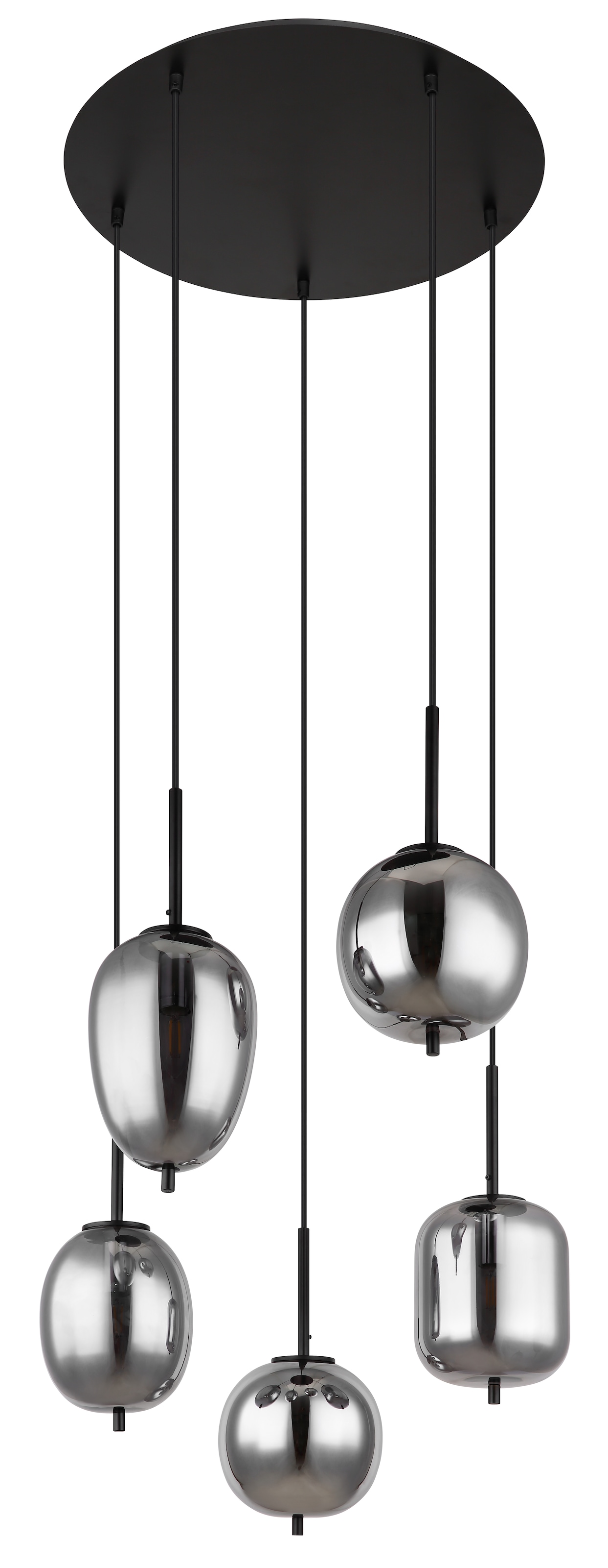 GLOBO LIGHTING Hängeleuchte »BLACKY« E14 1 Stk. Hängelampe schwarz Glas rauchfarben unterschiedliche Gläser