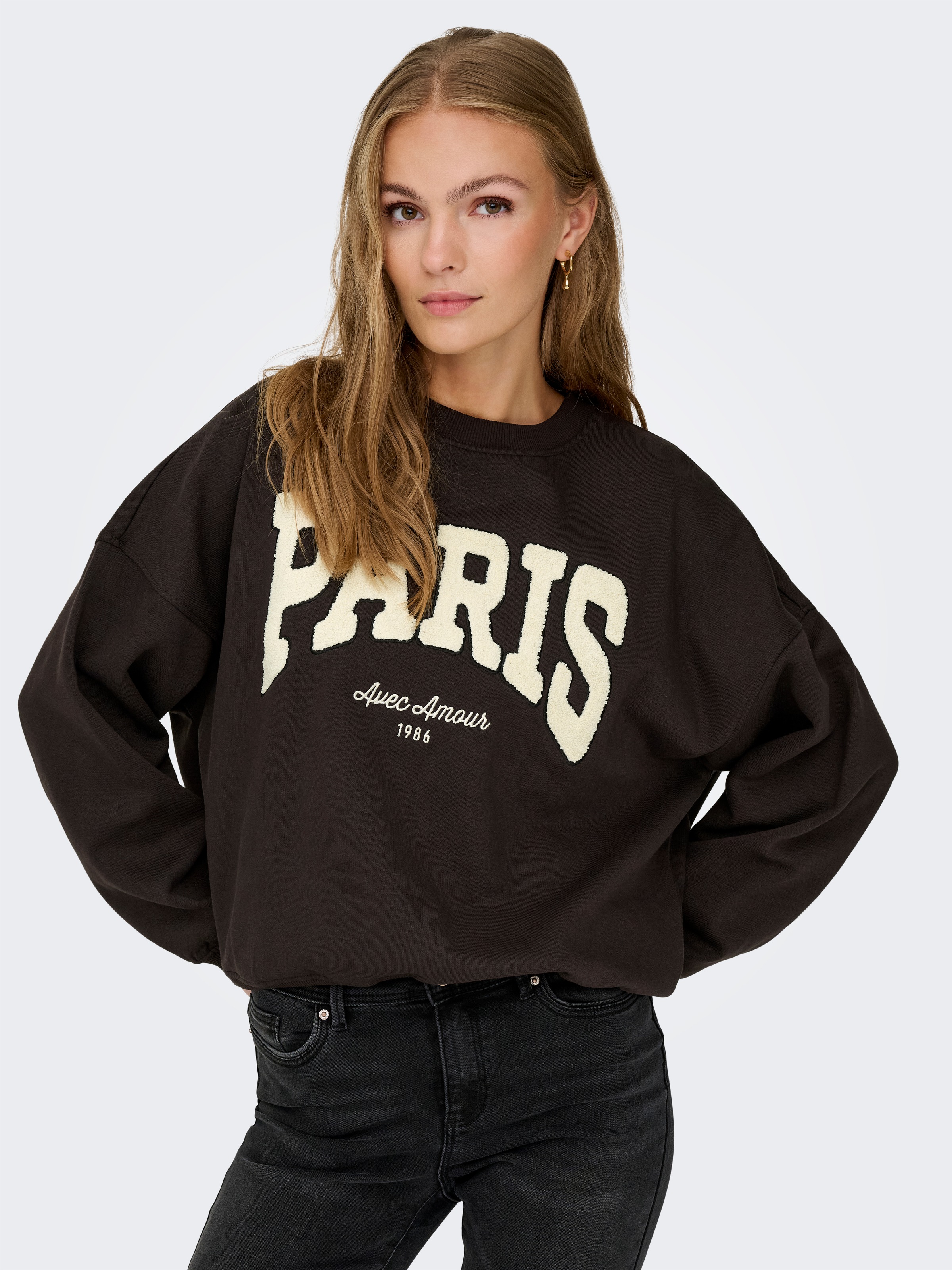JDY Sweatshirt »JDYMESA L/S O-NECK EMB SWEAT JRS NOOS«